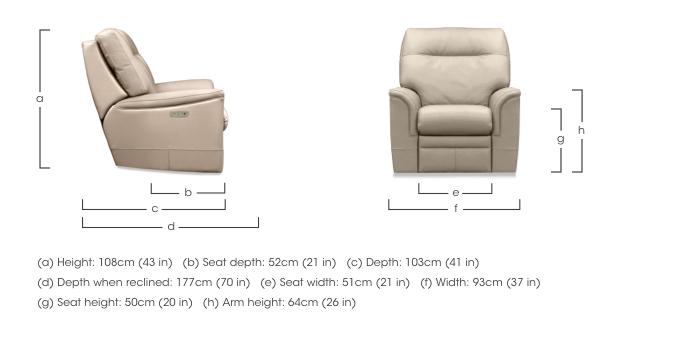 Hudson 23 Leather Power Recliner Chair with Power Headrest and Power Lumbar in  on Furniture Village