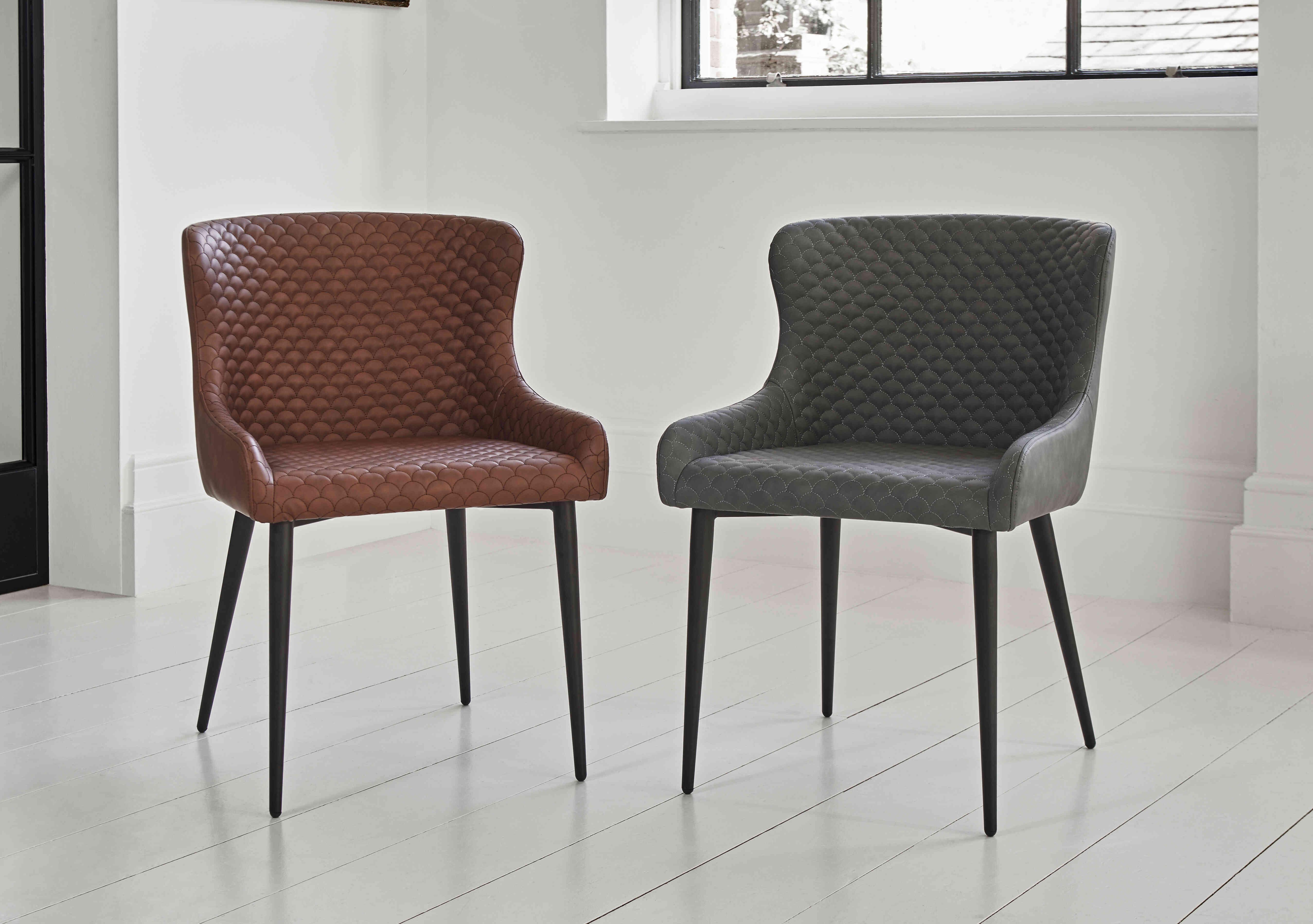 Hanoi Set of 6 Faux Leather Dining Chairs in  on Furniture Village