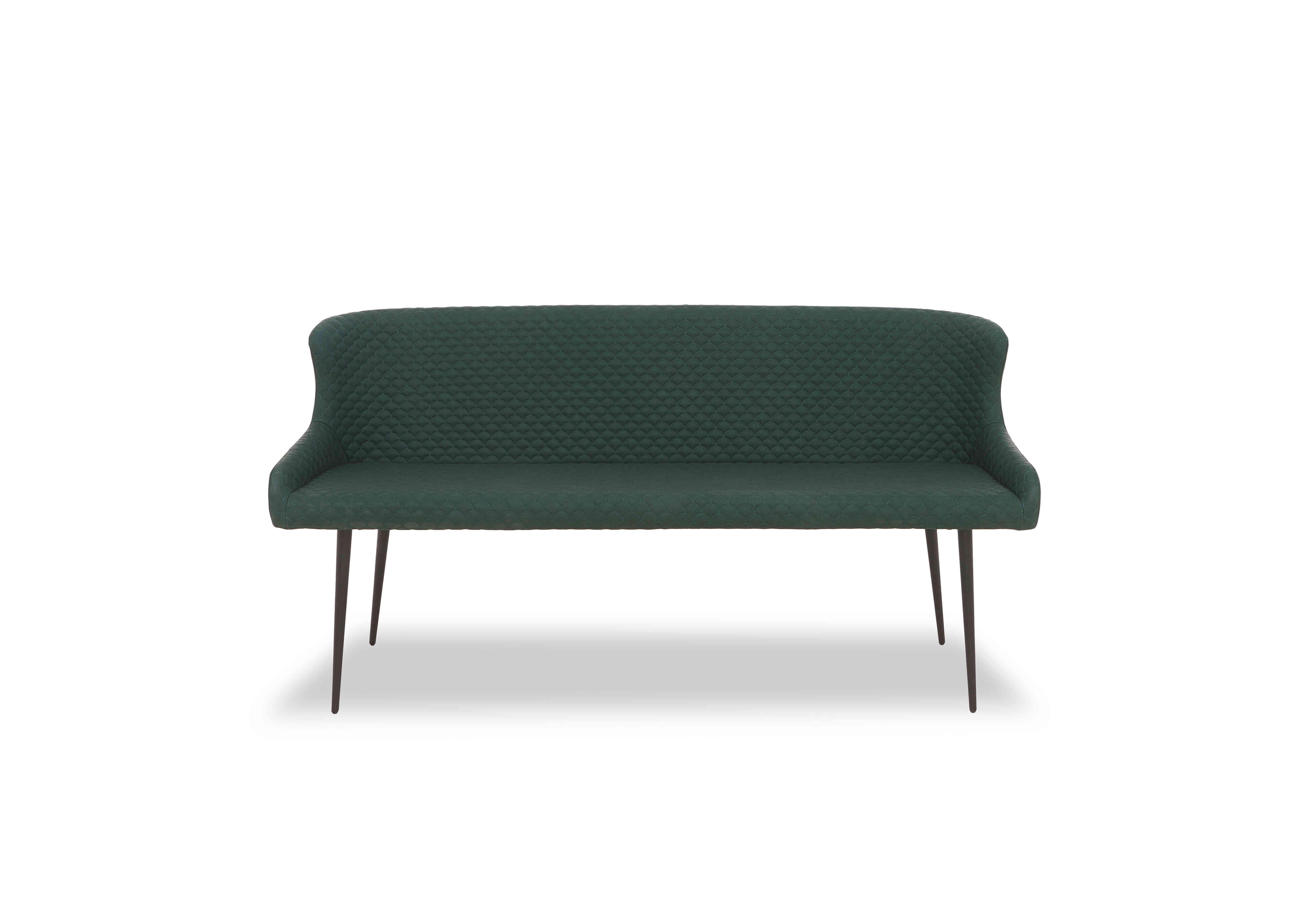 Hanoi Faux Leather Dining Bench in Bottle Green on Furniture Village