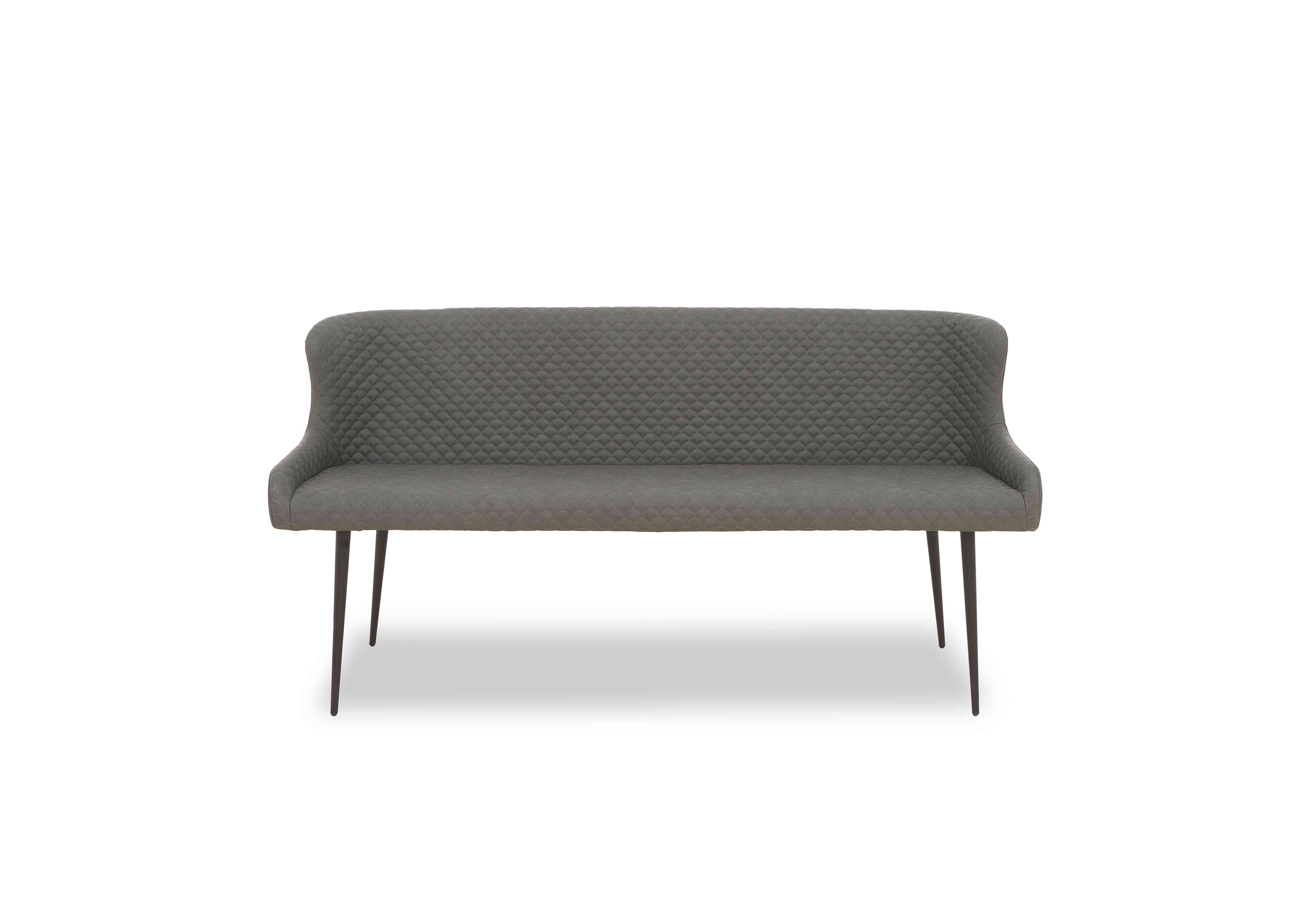 Hanoi Faux Leather Dining Bench in Slate Grey on Furniture Village