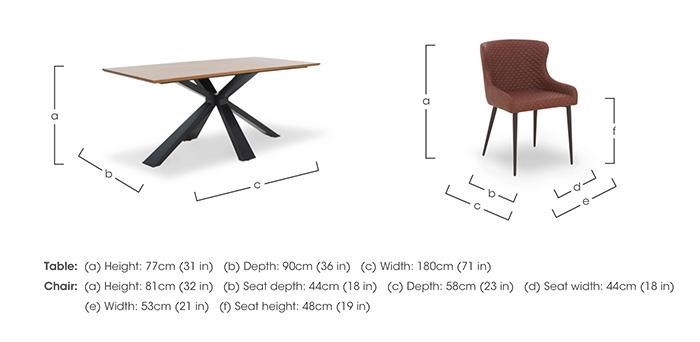 Hanoi Fixed Table with Metal Base and 6 Faux Leather Dining Chairs in  on Furniture Village