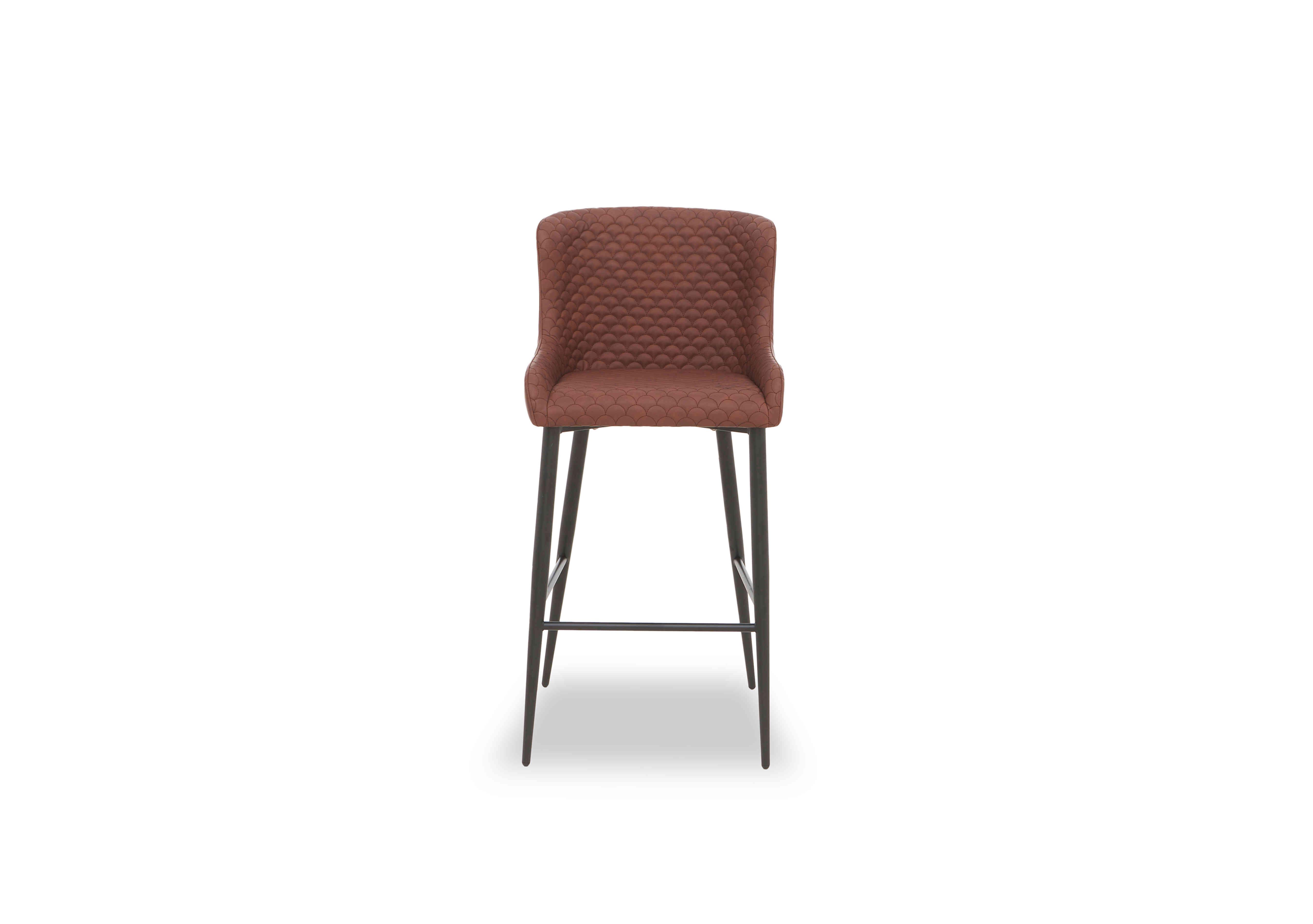 Hanoi Faux Leather Bar Stool in Tan on Furniture Village