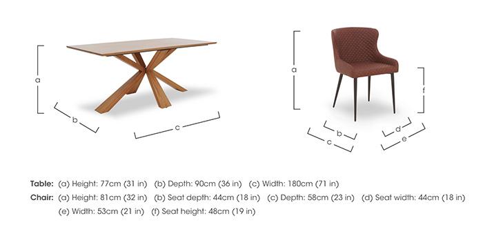 Hanoi Fixed Table with Wooden Base and 4 Faux Leather Dining Chairs in  on Furniture Village
