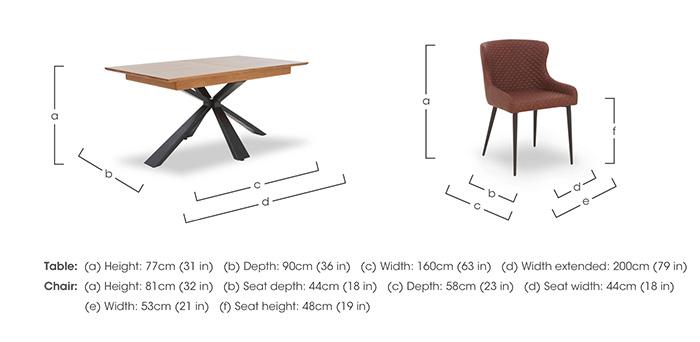 Hanoi Extending Table with Metal Base and 6 Faux Leather Dining Chairs in  on Furniture Village