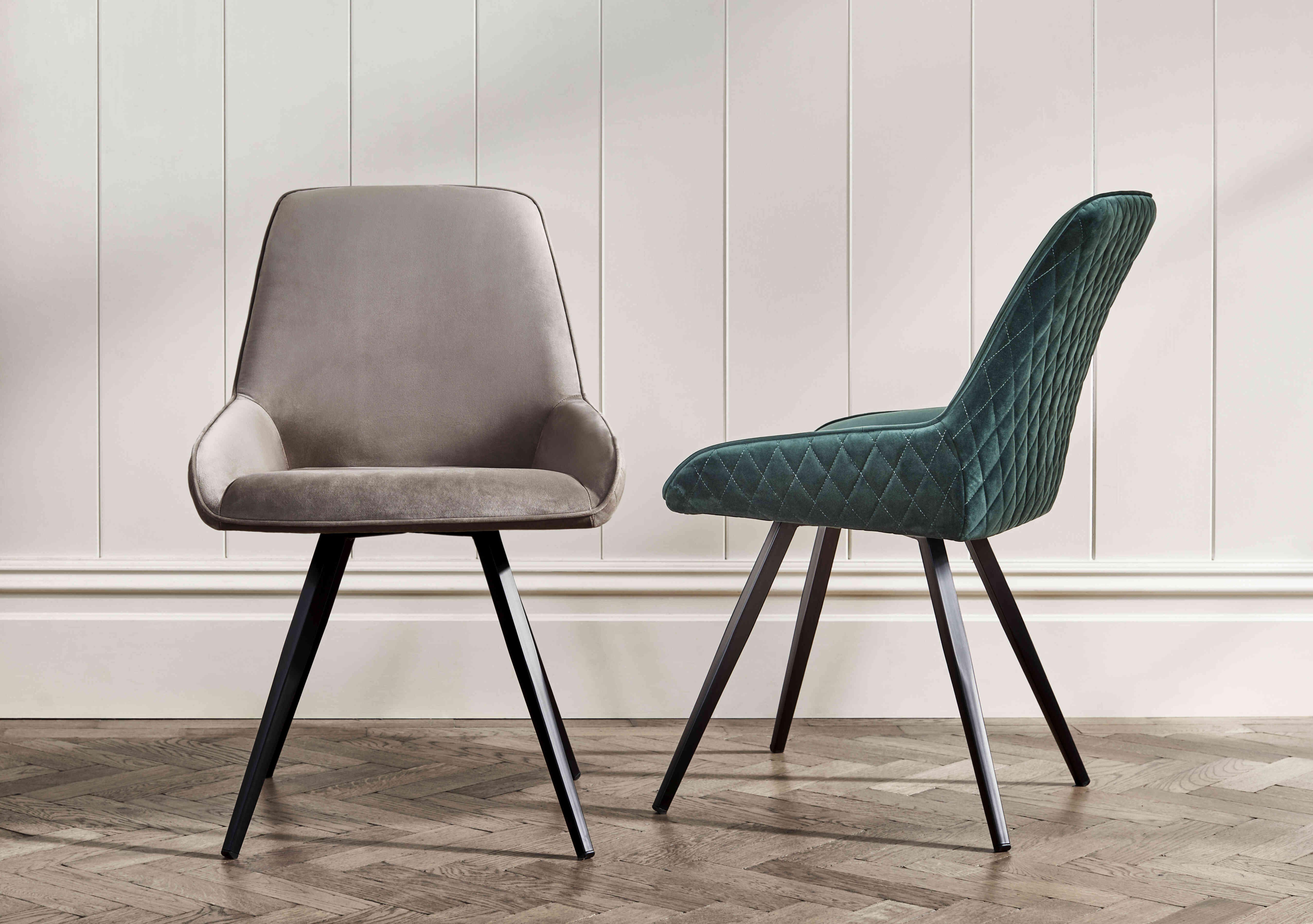 Saigon Pair of Velvet Dining Chairs in  on Furniture Village