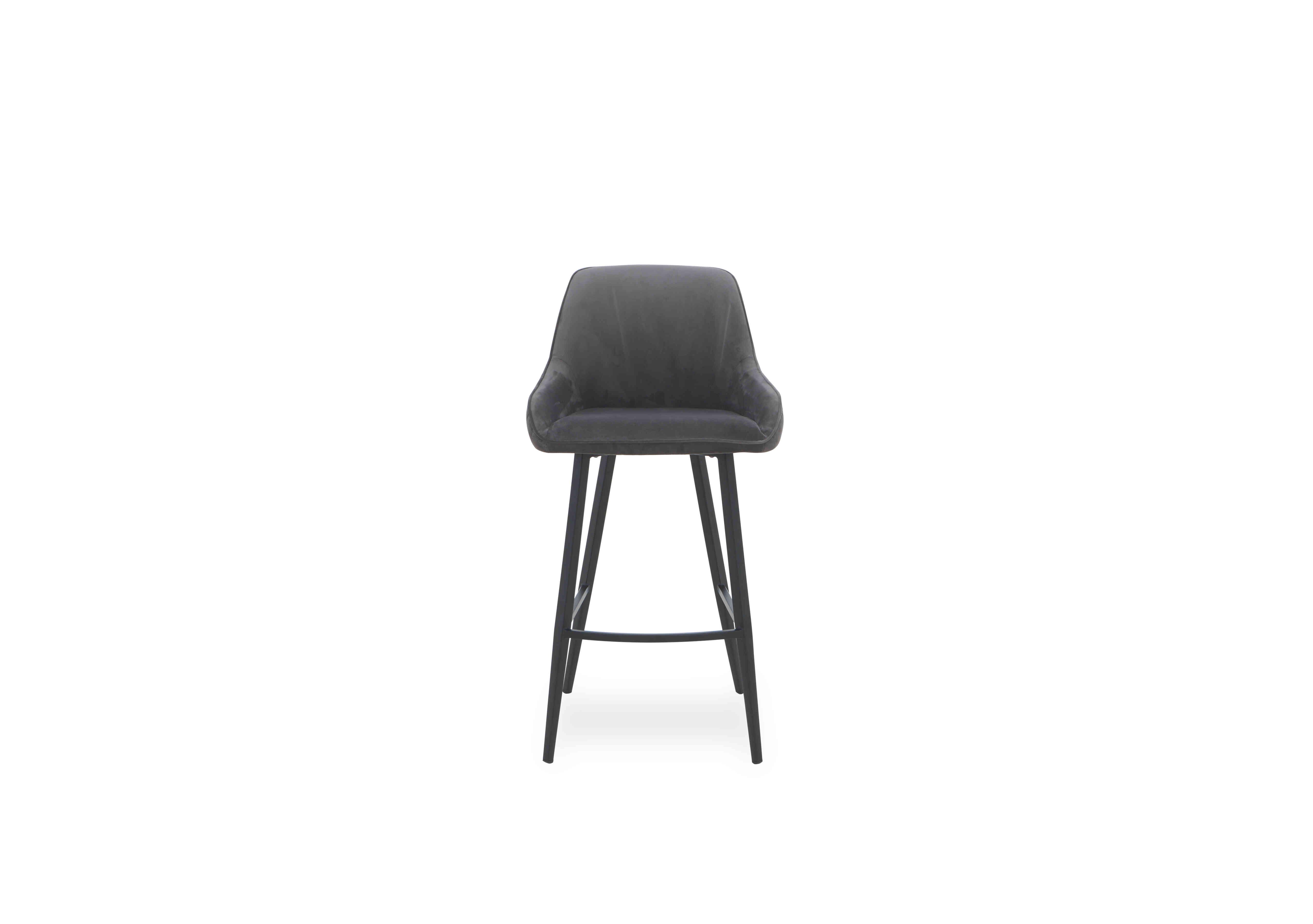 Saigon Velvet Bar Stool in Granite Grey Velvet on Furniture Village