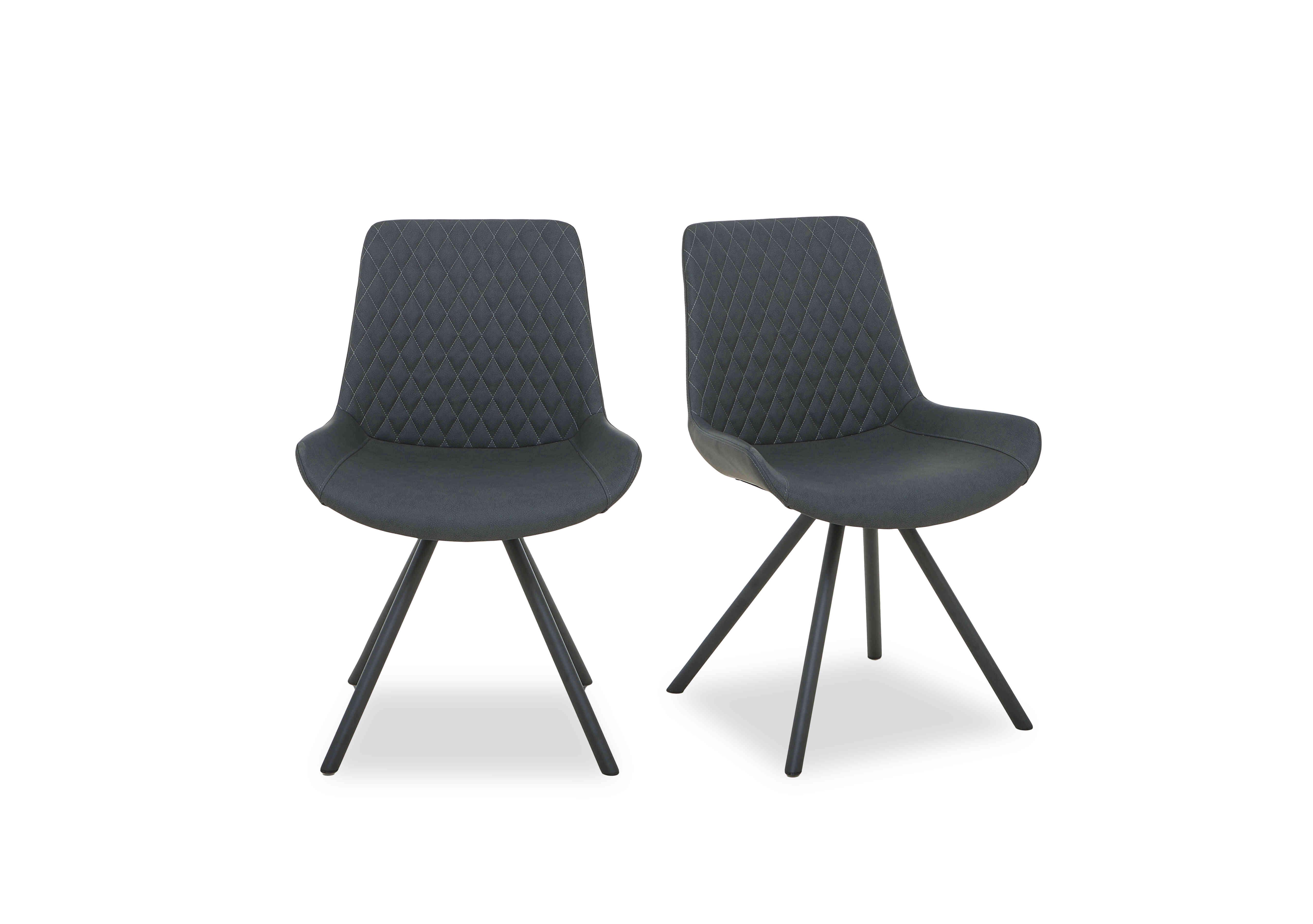 Ion Pair of Fabric Dining Chairs in Dark Grey on Furniture Village