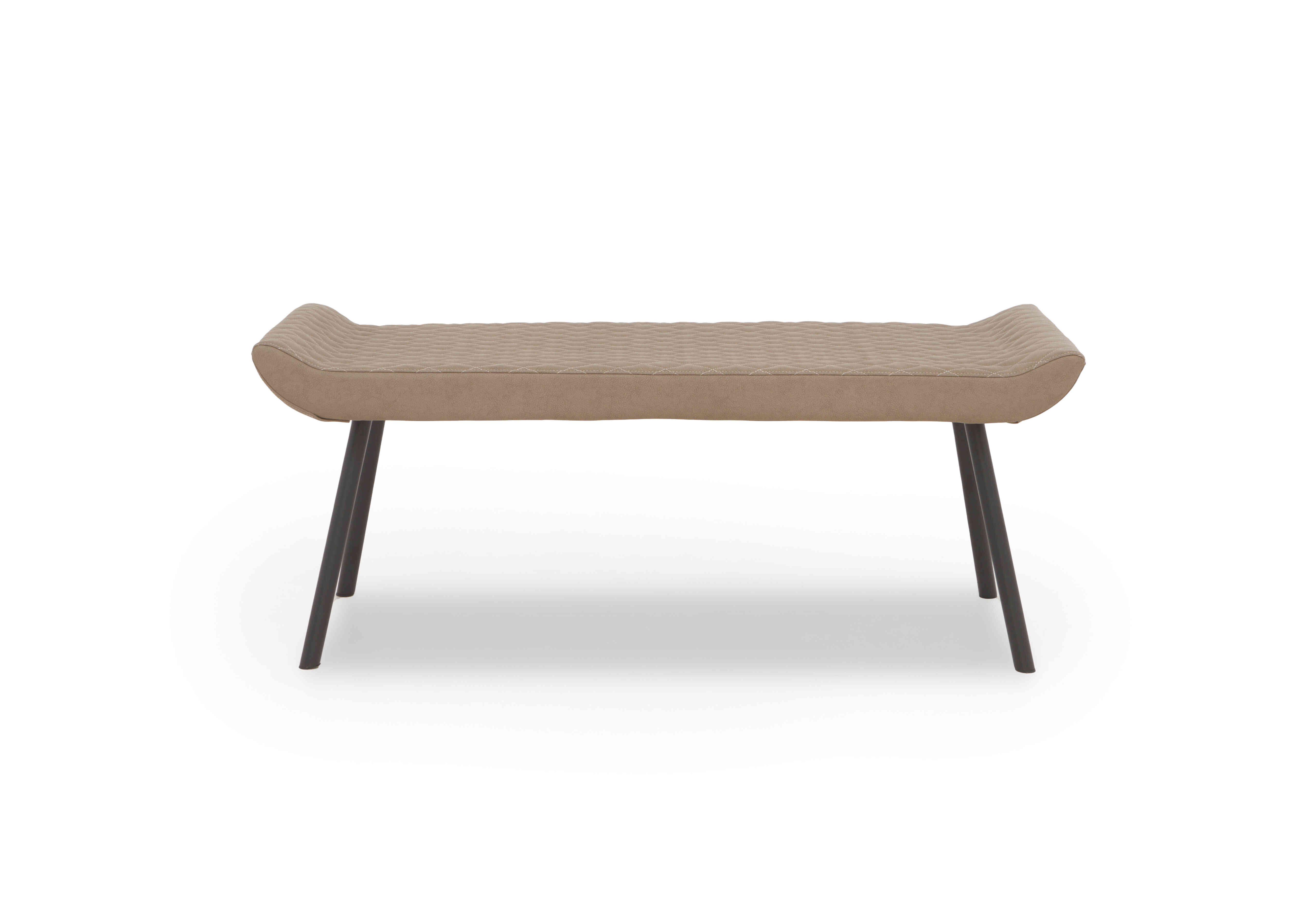 Ion Faux Leather Low Dining Bench in Light Brown on Furniture Village