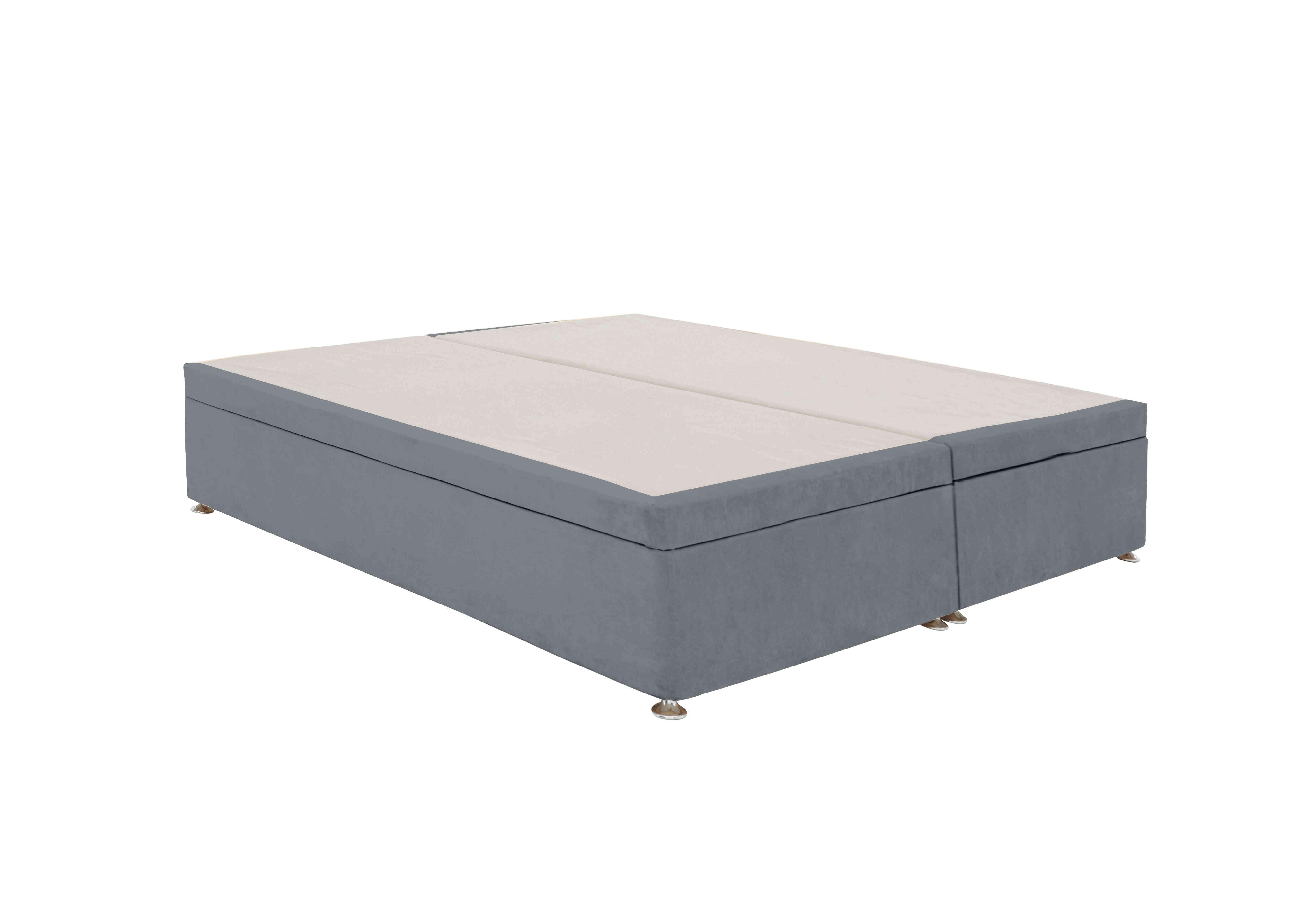 Power Ottoman Divan Base in Plush Arctic Grey on Furniture Village
