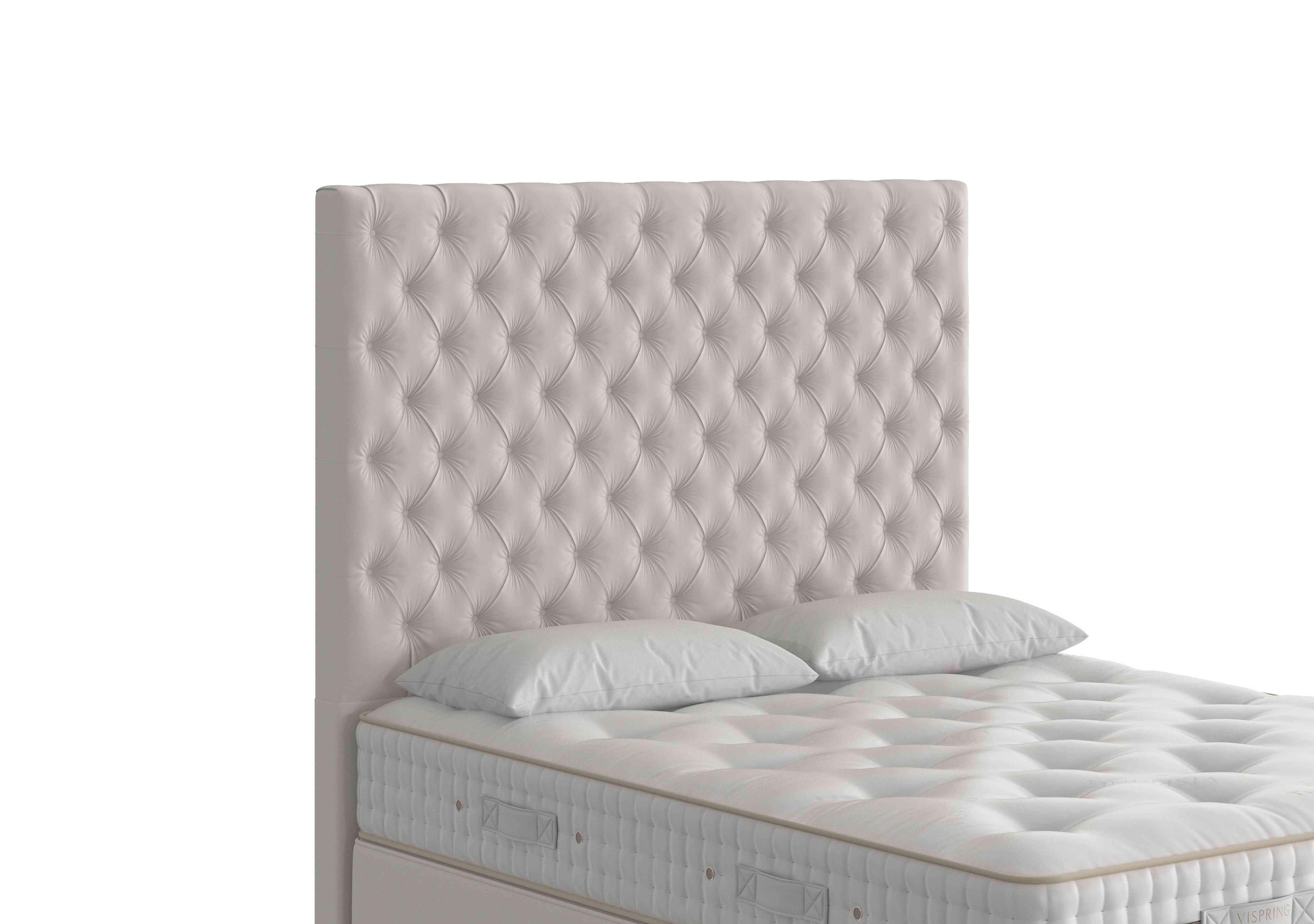 Aldo Floor Standing Headboard in Tick-2038 S0ft Cotton Mist on Furniture Village