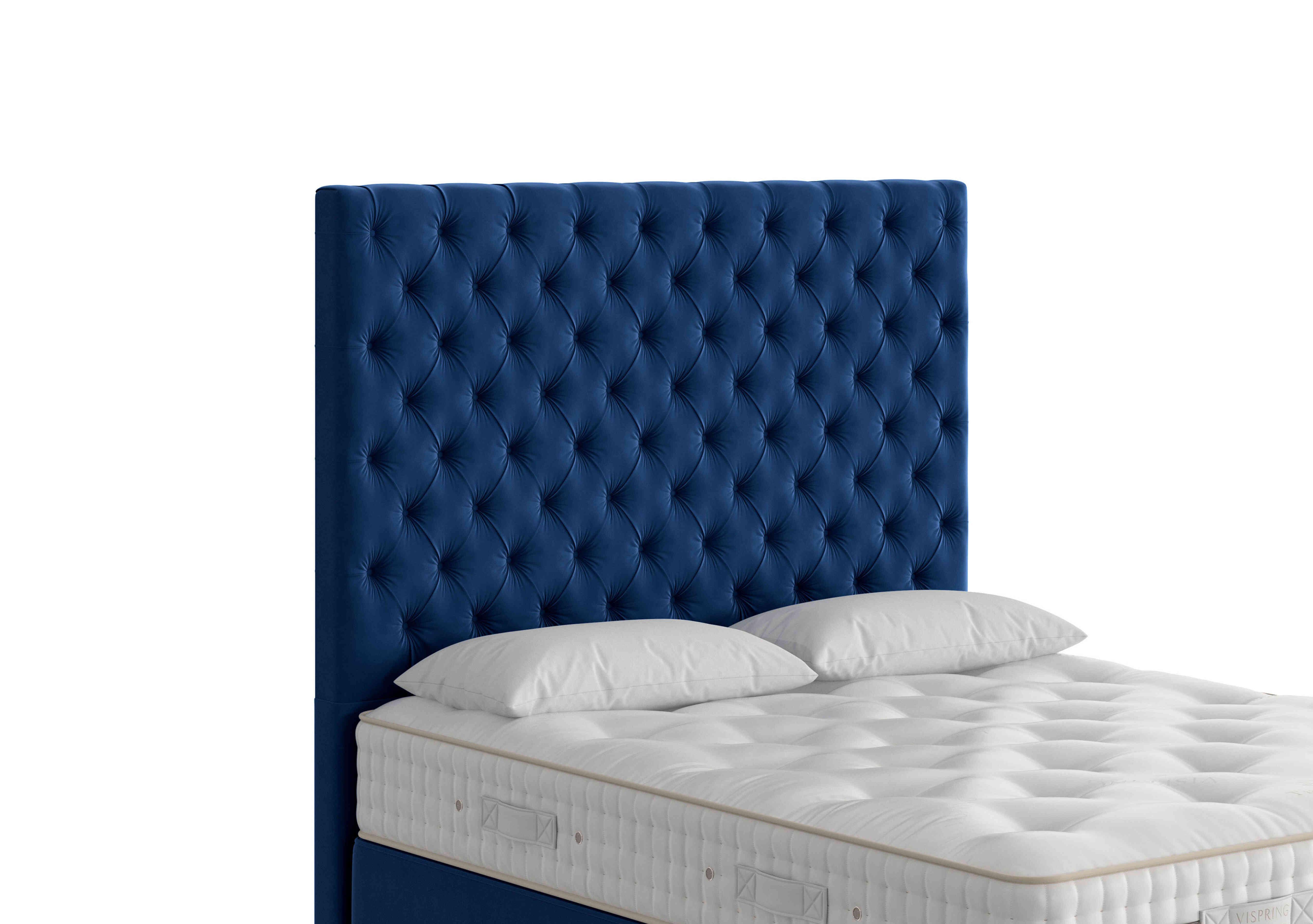 Aldo Floor Standing Headboard in Tick-2115 Plush Royal on Furniture Village