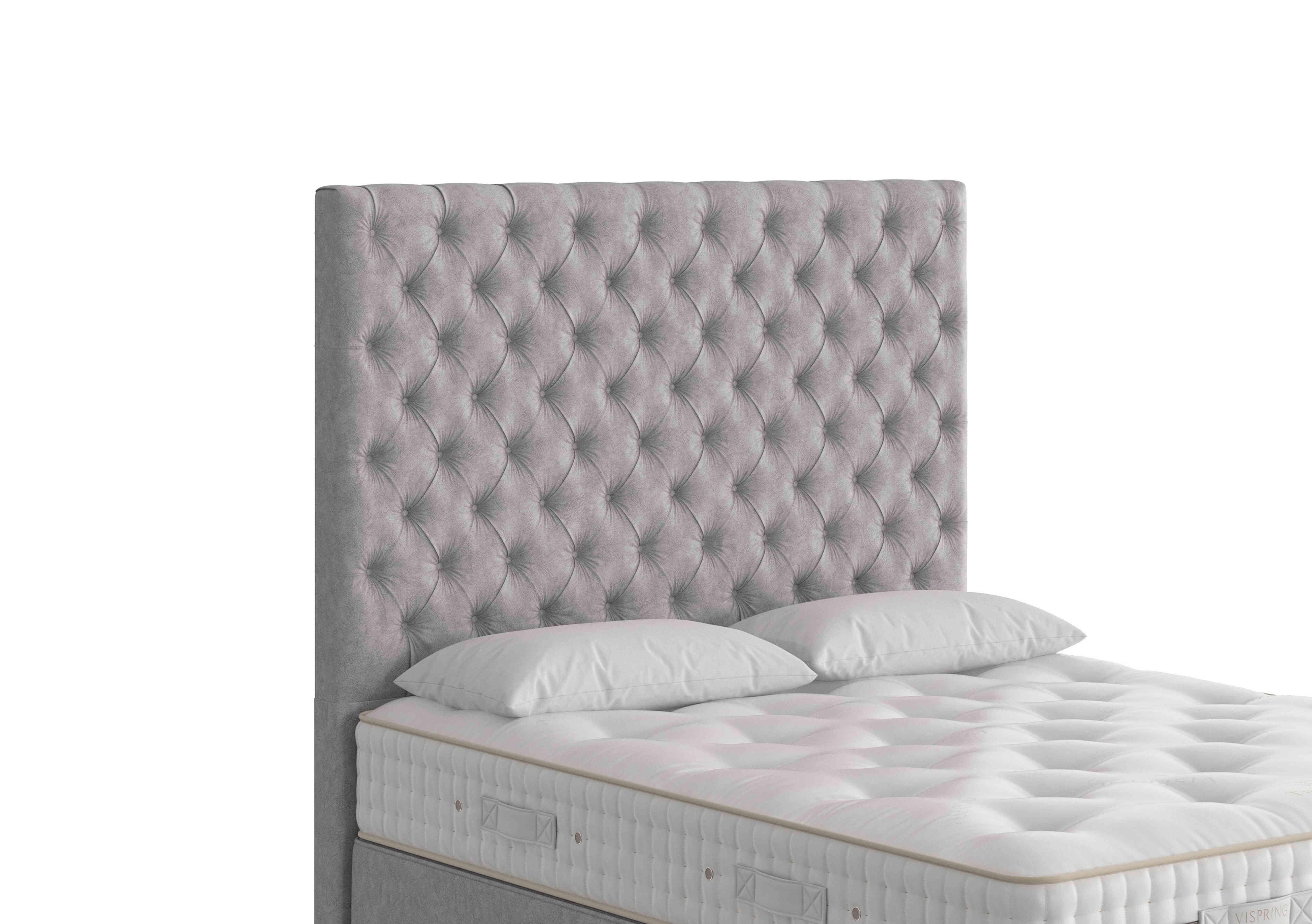 Aldo Floor Standing Headboard in Tick-2303 Marble Silver on Furniture Village
