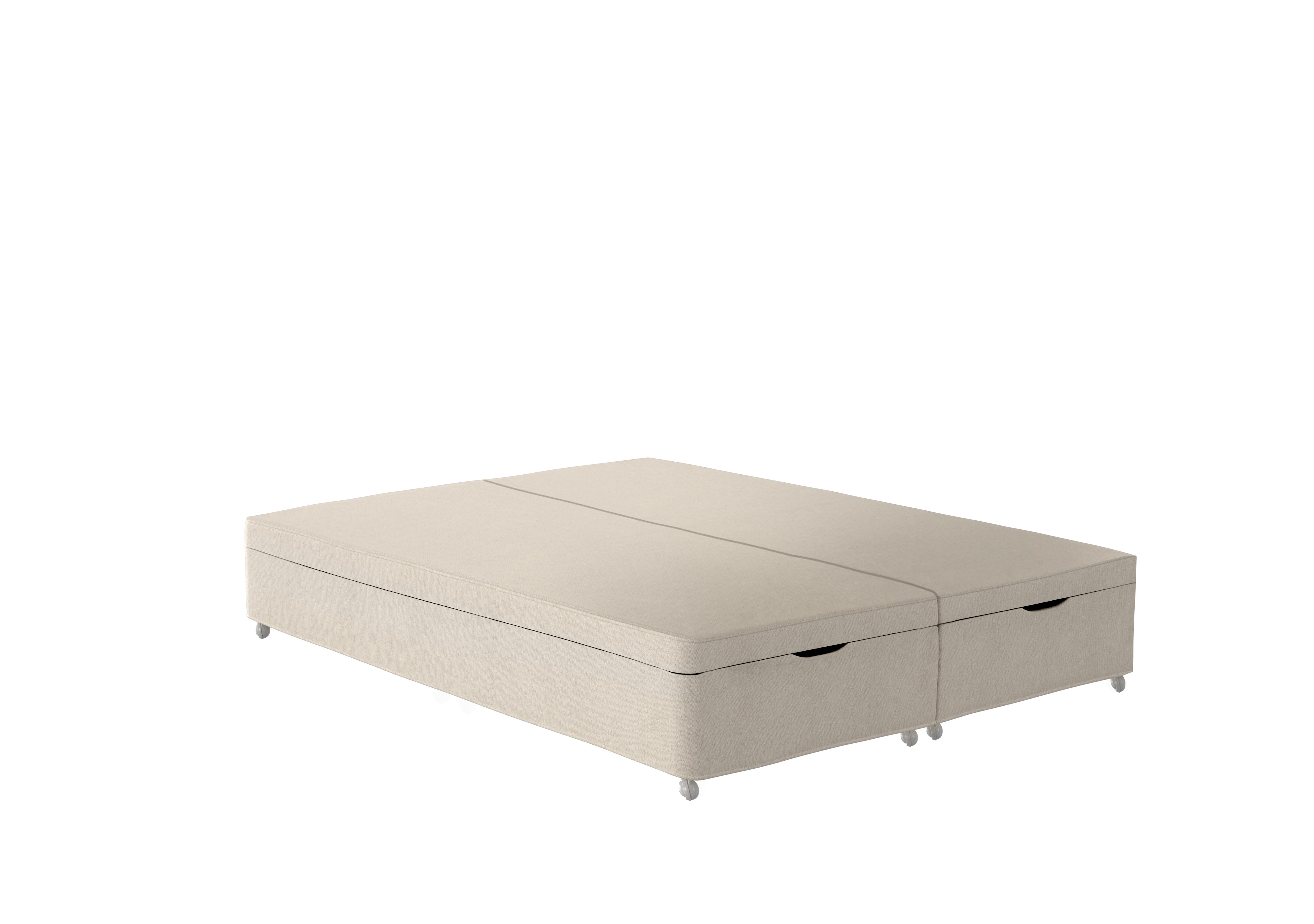 Europa End Lift Ottoman Divan Base in 750 Chain Weave Fawn on Furniture Village