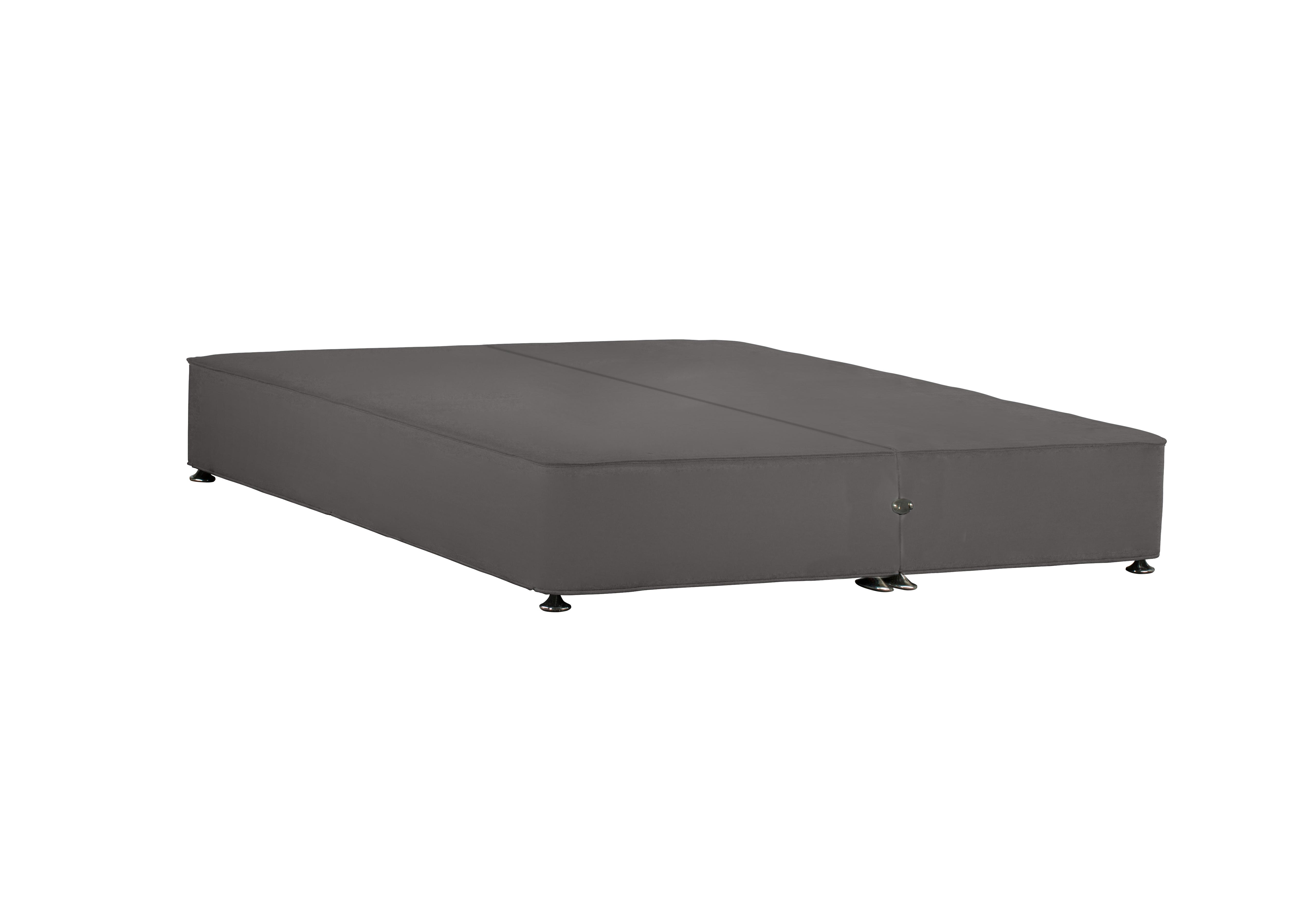 Shallow Divan Base in Plush Dark Grey on Furniture Village