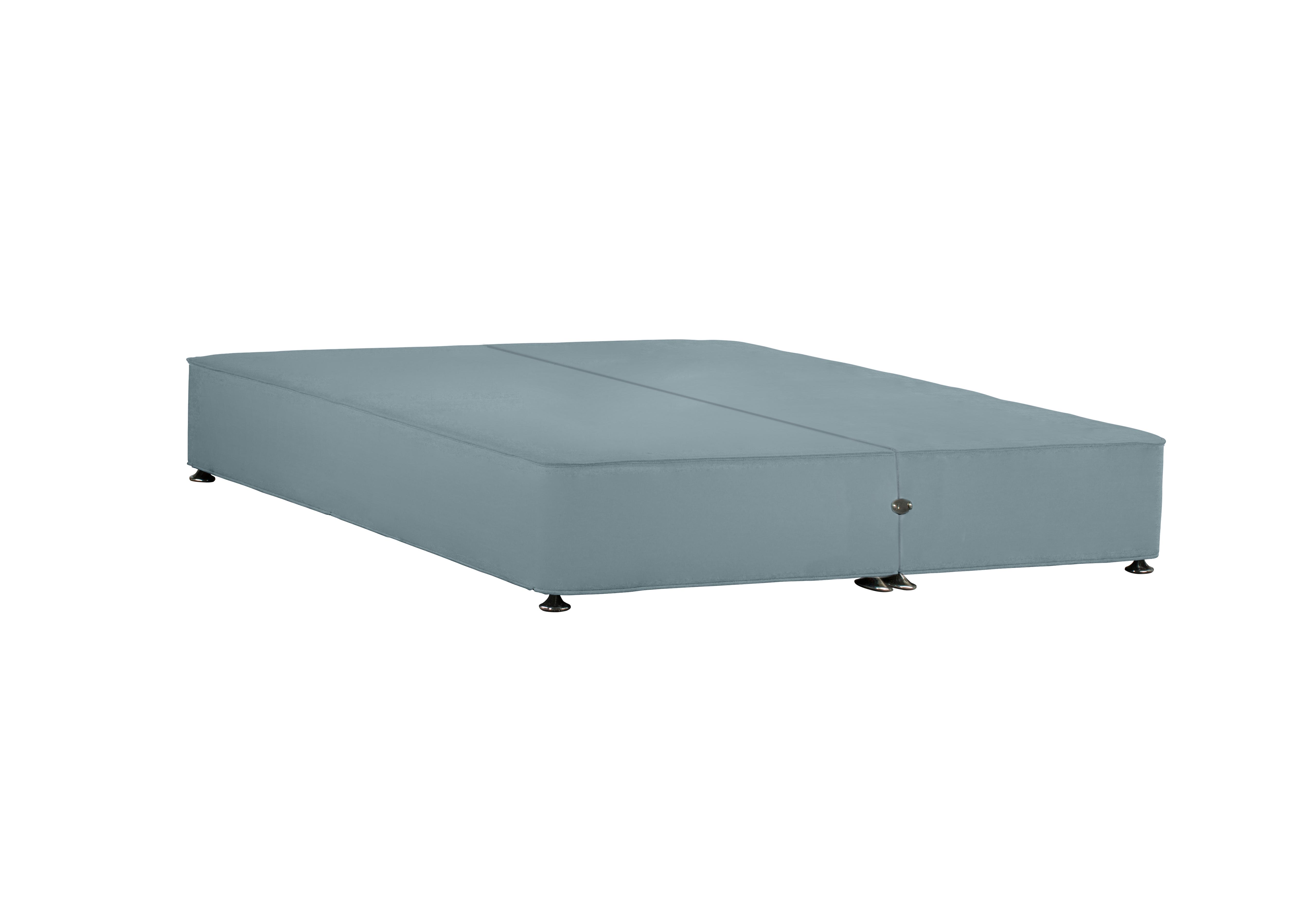Shallow Divan Base in Plush Light Blue on Furniture Village