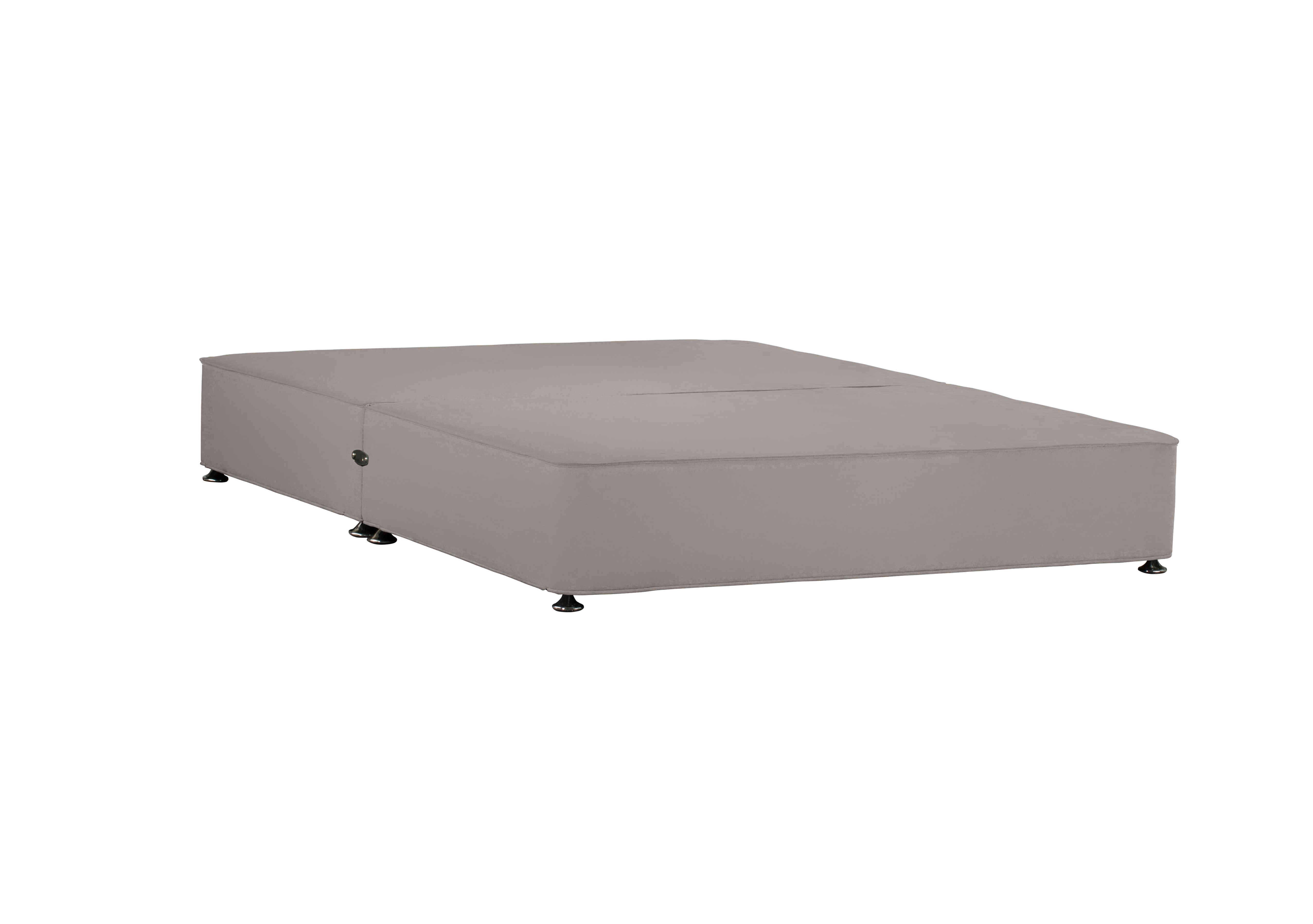 Shallow Divan Base in Plush Light Grey on Furniture Village