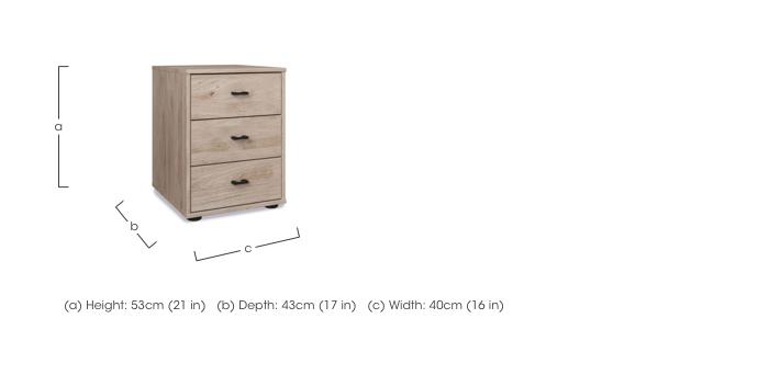 Dallas 40cm 3 Drawer Bedside Cabinet in  on Furniture Village