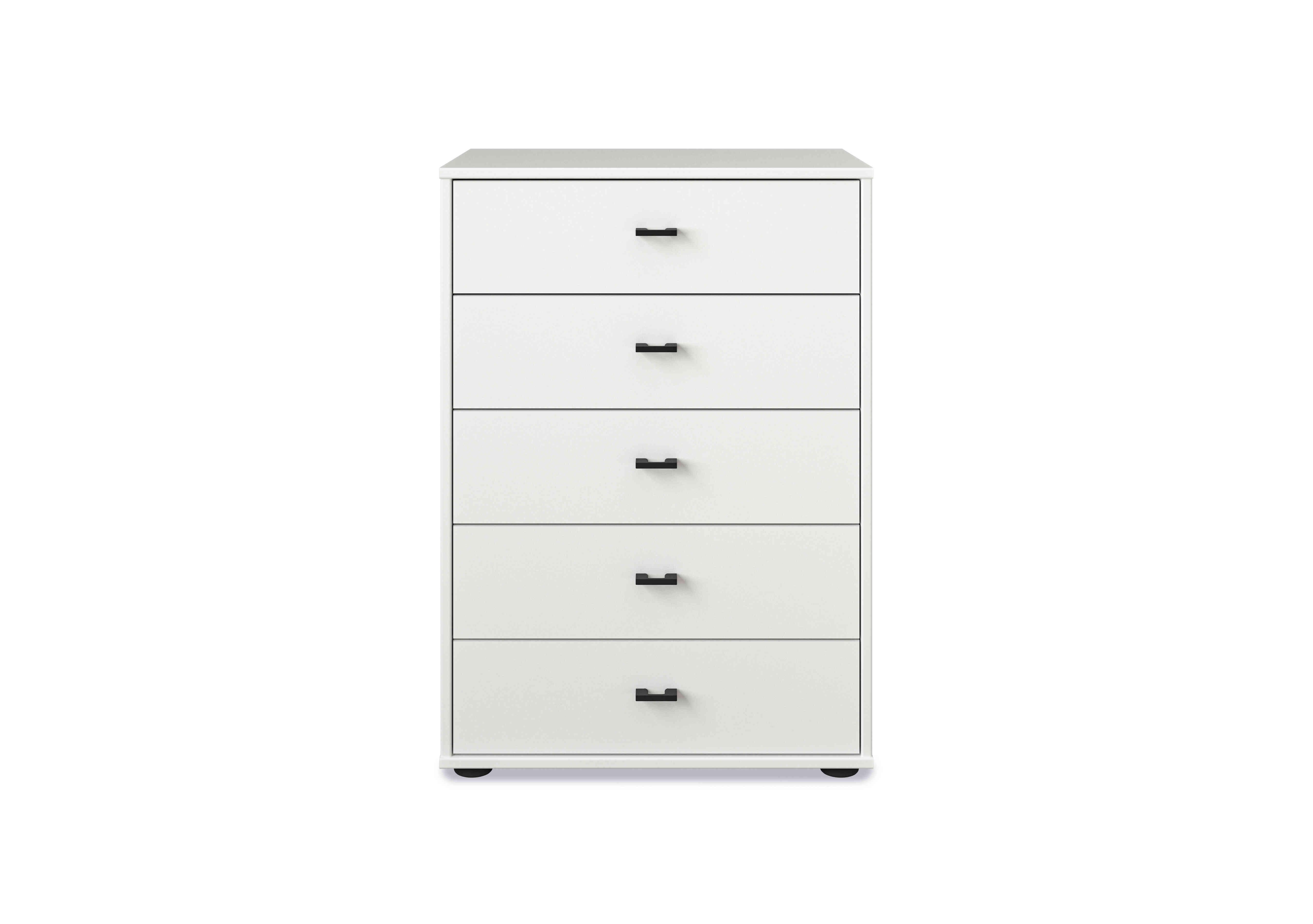 Dallas 60cm 5 Drawer Chest in Matt White on Furniture Village