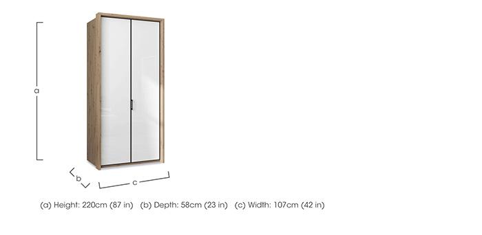 Dallas 107cm 2 Door Hinged Glass Wardrobe in  on Furniture Village