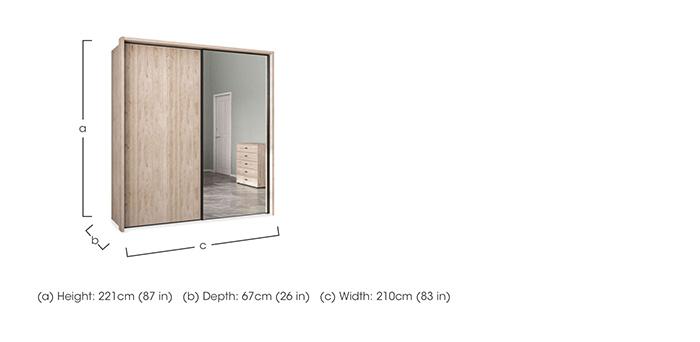 Dallas 210cm 2 Door Sliding Wardrobe with Mirror Door in  on Furniture Village