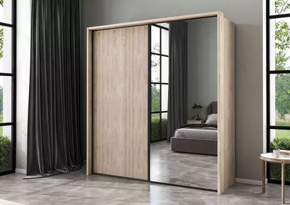 Dallas 210cm 2 Door Sliding Wardrobe with Mirror Door Wiemann Furniture Village