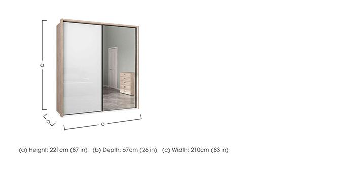 Dallas 210cm 2 Door Sliding Glass Wardrobe with Mirror Door in  on Furniture Village