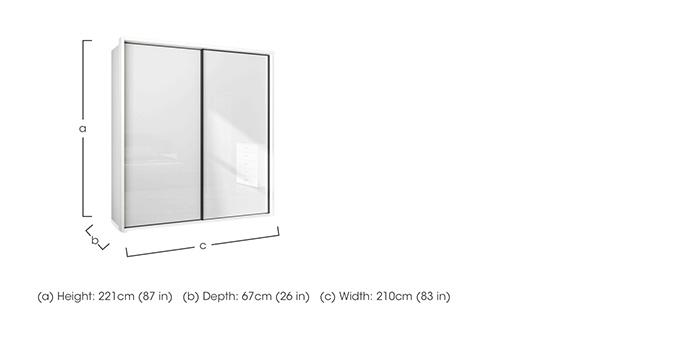 Dallas 210cm 2 Door Sliding Glass Wardrobe in  on Furniture Village