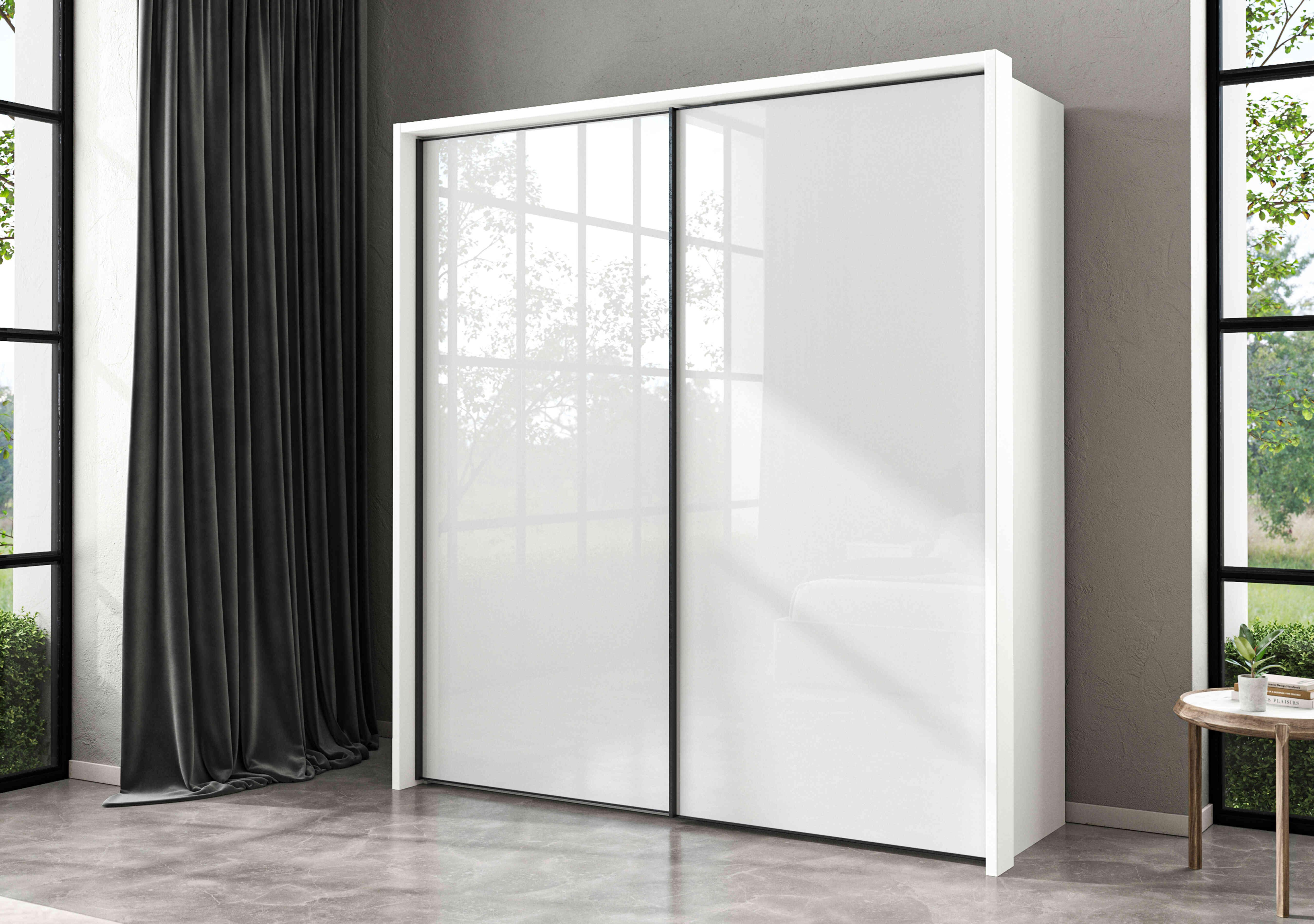 Dallas 210cm 2 Door Sliding Glass Wardrobe in  on Furniture Village