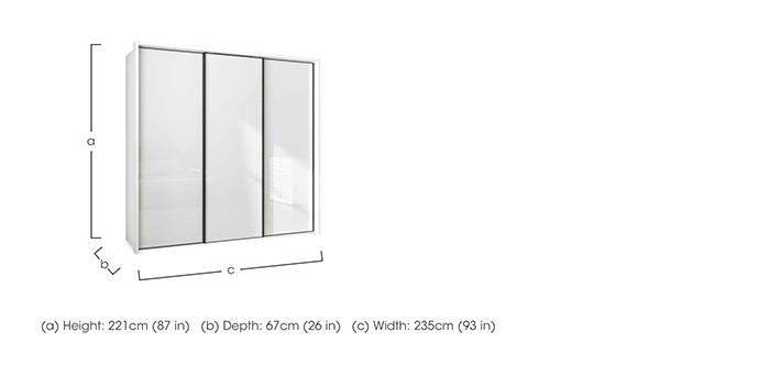 Dallas 235cm 3 Door Sliding Glass Wardrobe in  on Furniture Village