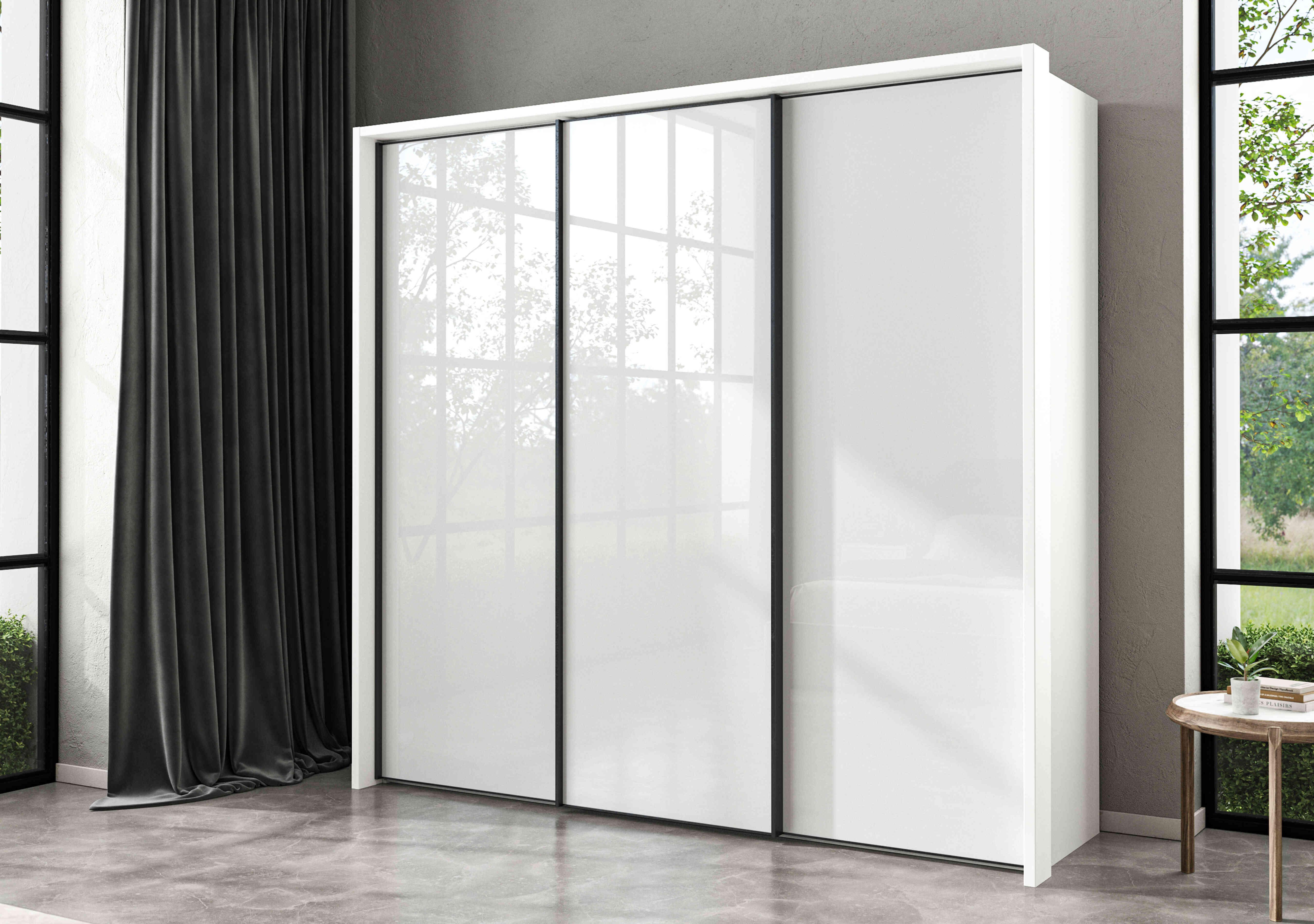 Dallas 235cm 3 Door Sliding Glass Wardrobe in  on Furniture Village