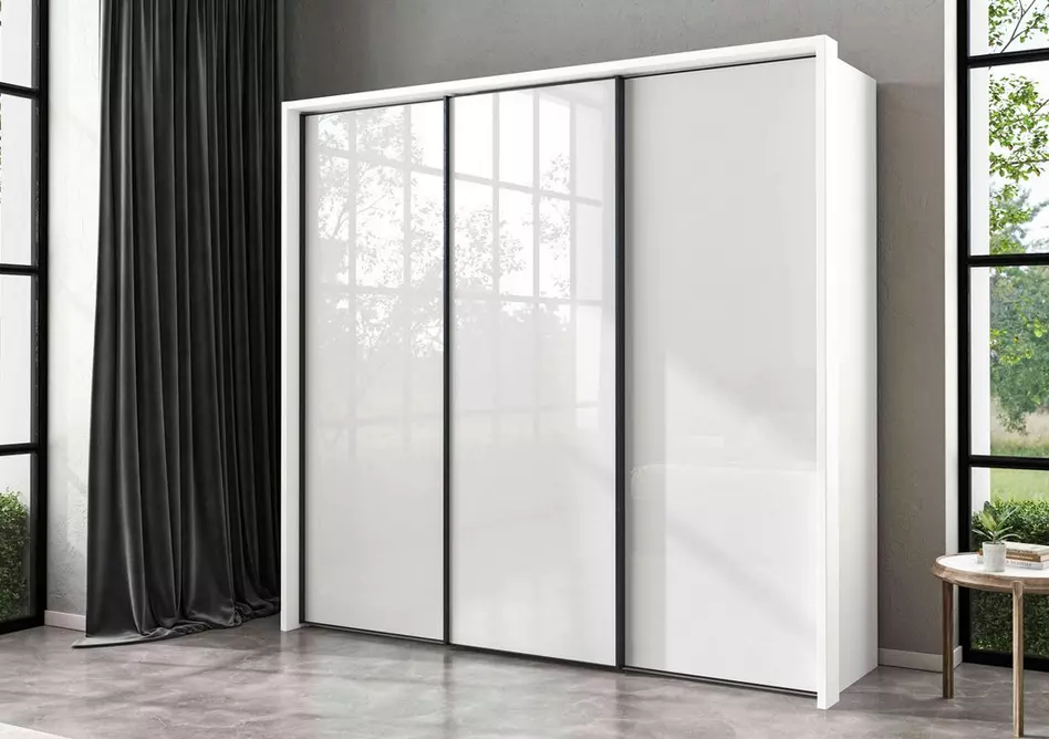 Dallas 235cm 3 Door Sliding Glass Wardrobe