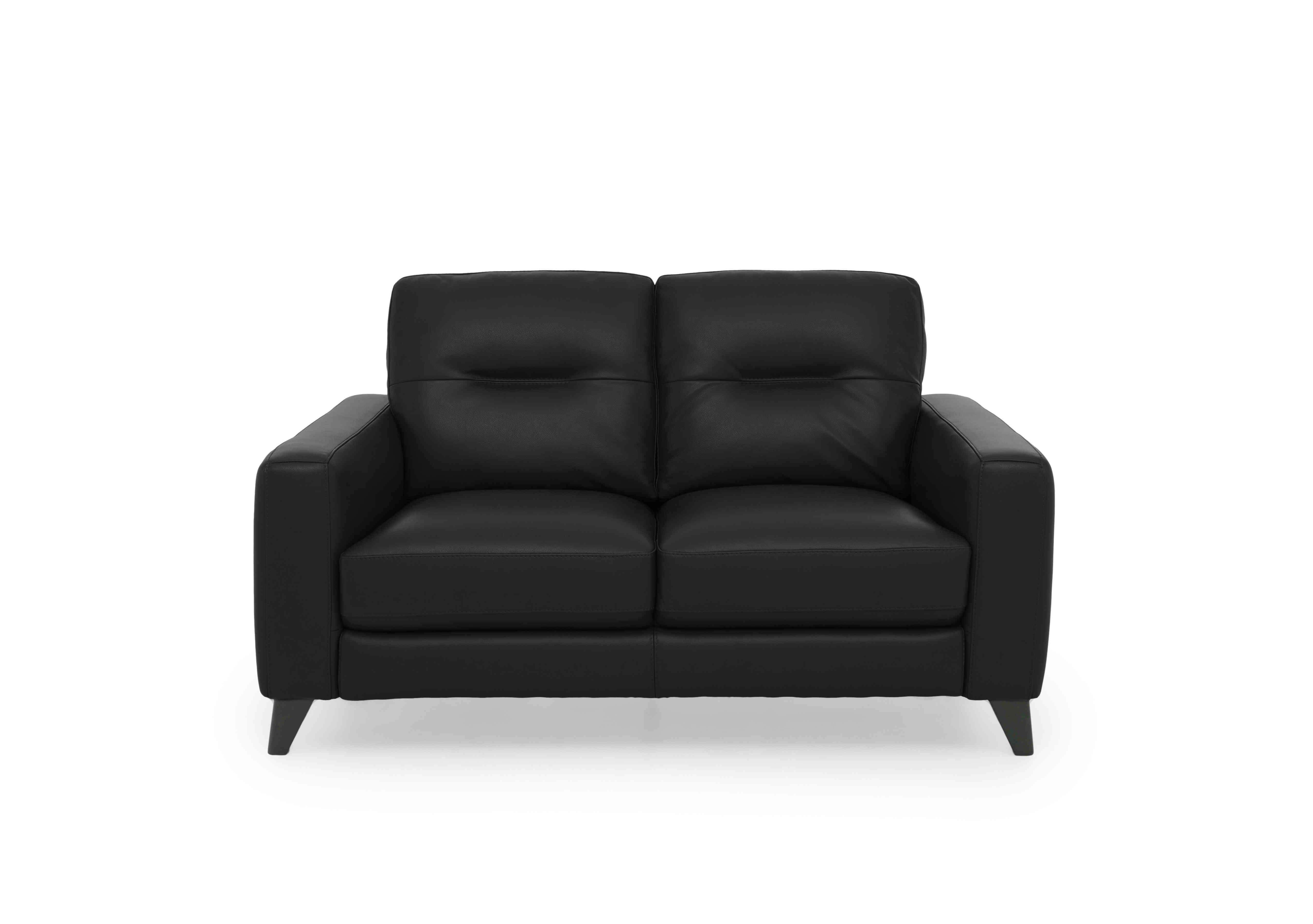 Jules 2 Seater Leather Sofa in An-671b Black on Furniture Village