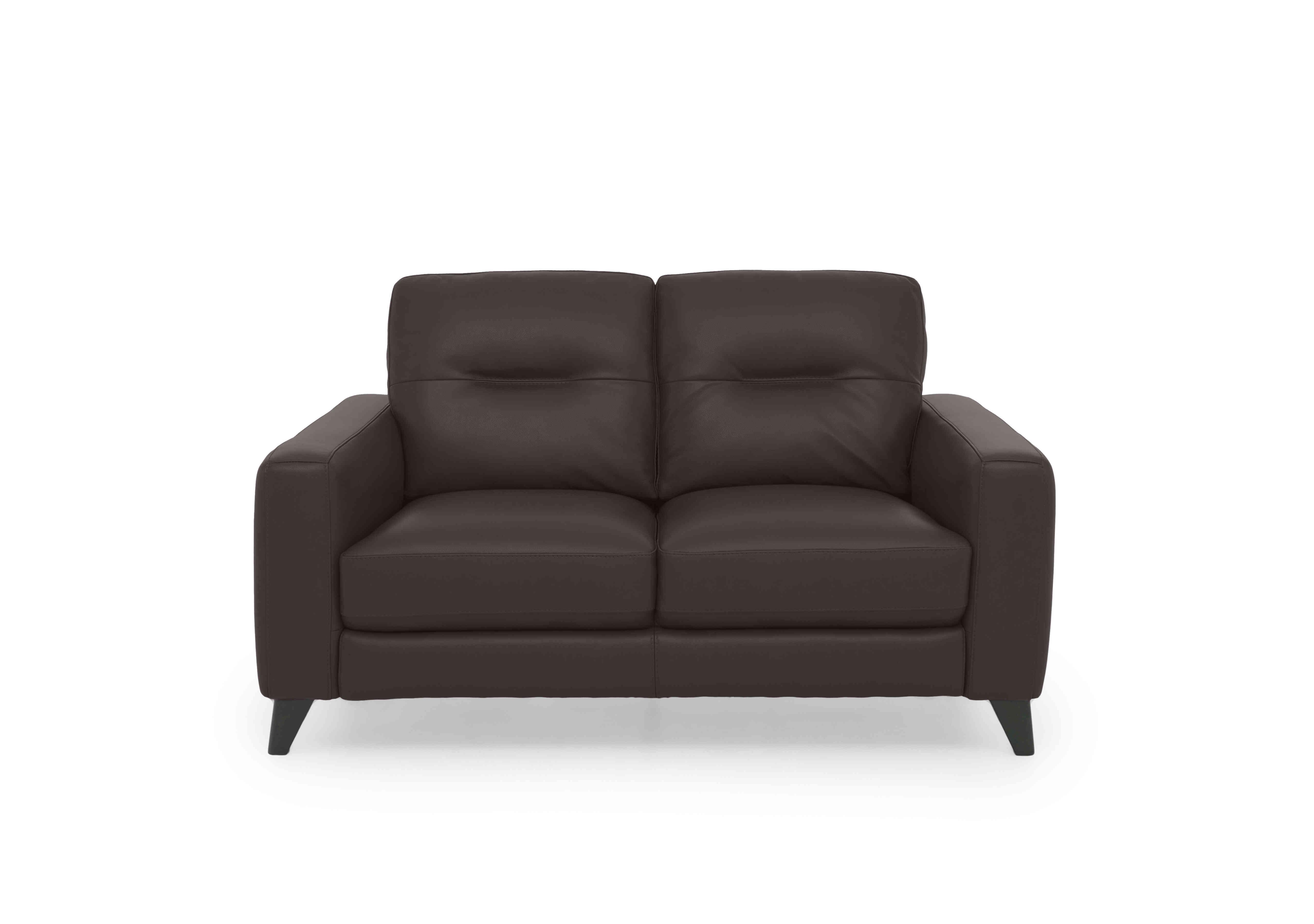 Jules 2 Seater Leather Sofa in An-727b Dark Brown on Furniture Village