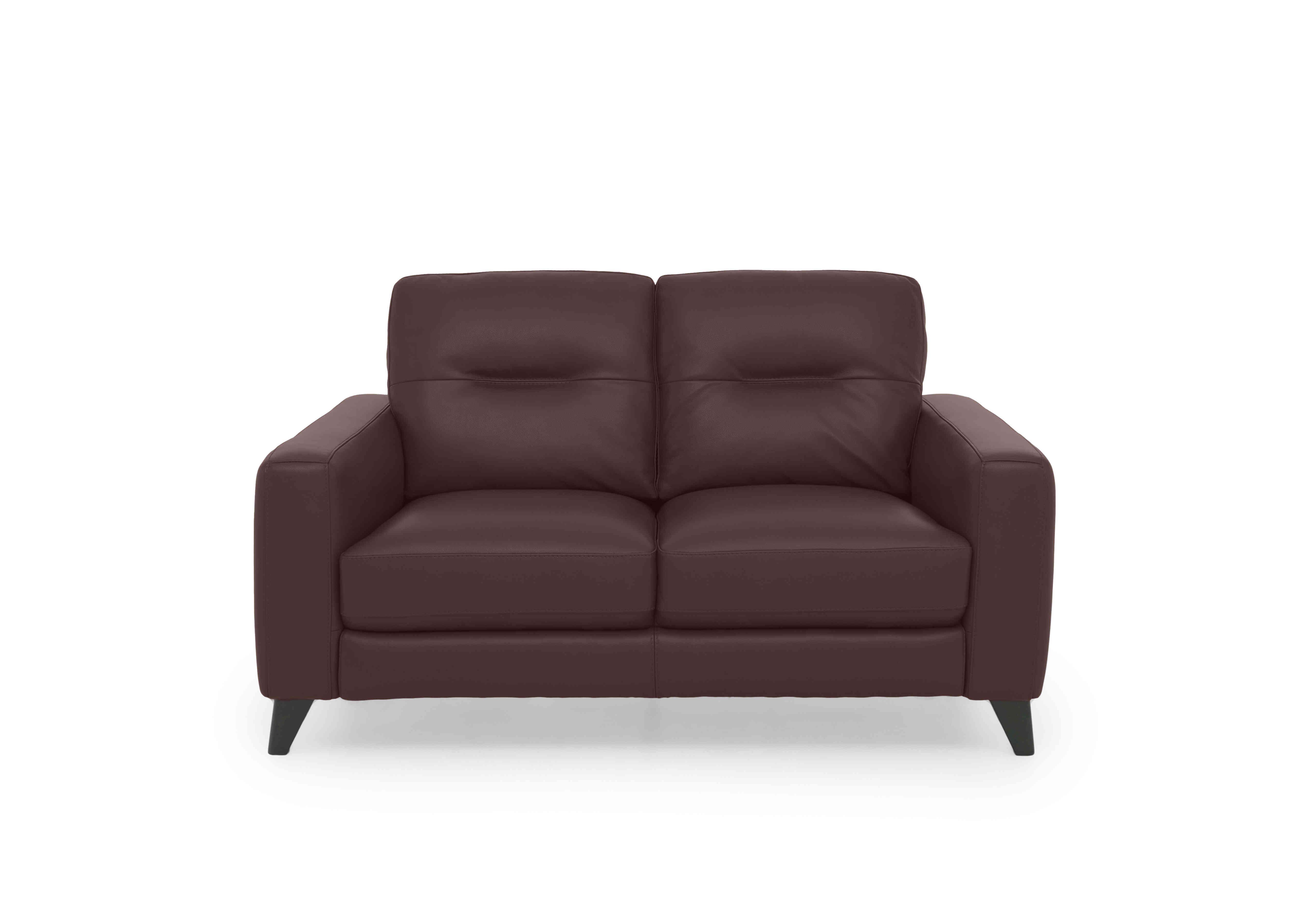 Jules 2 Seater Leather Sofa in An-751b Burgundy on Furniture Village