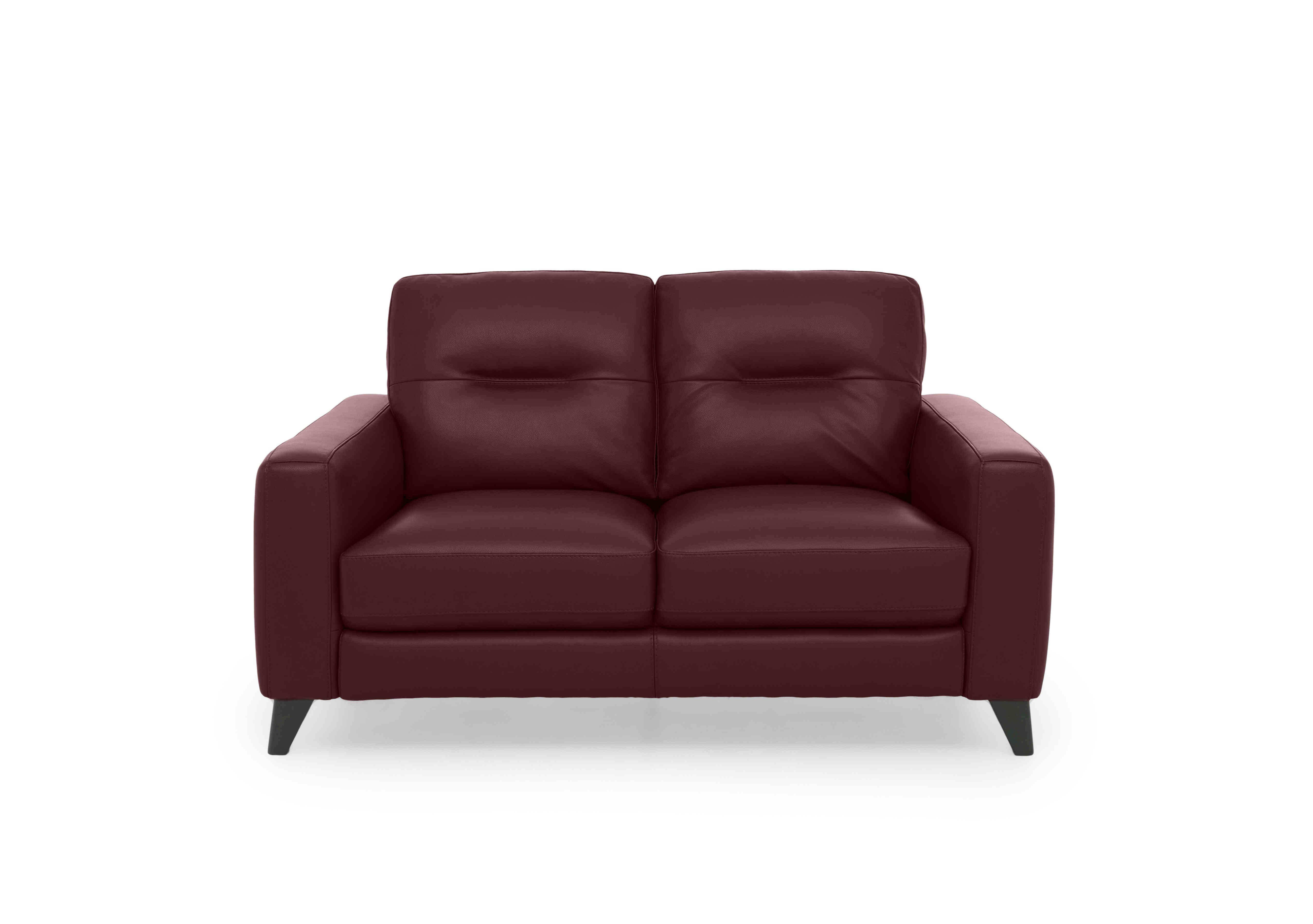Jules 2 Seater Leather Sofa in Bv-035c Deep Red on Furniture Village