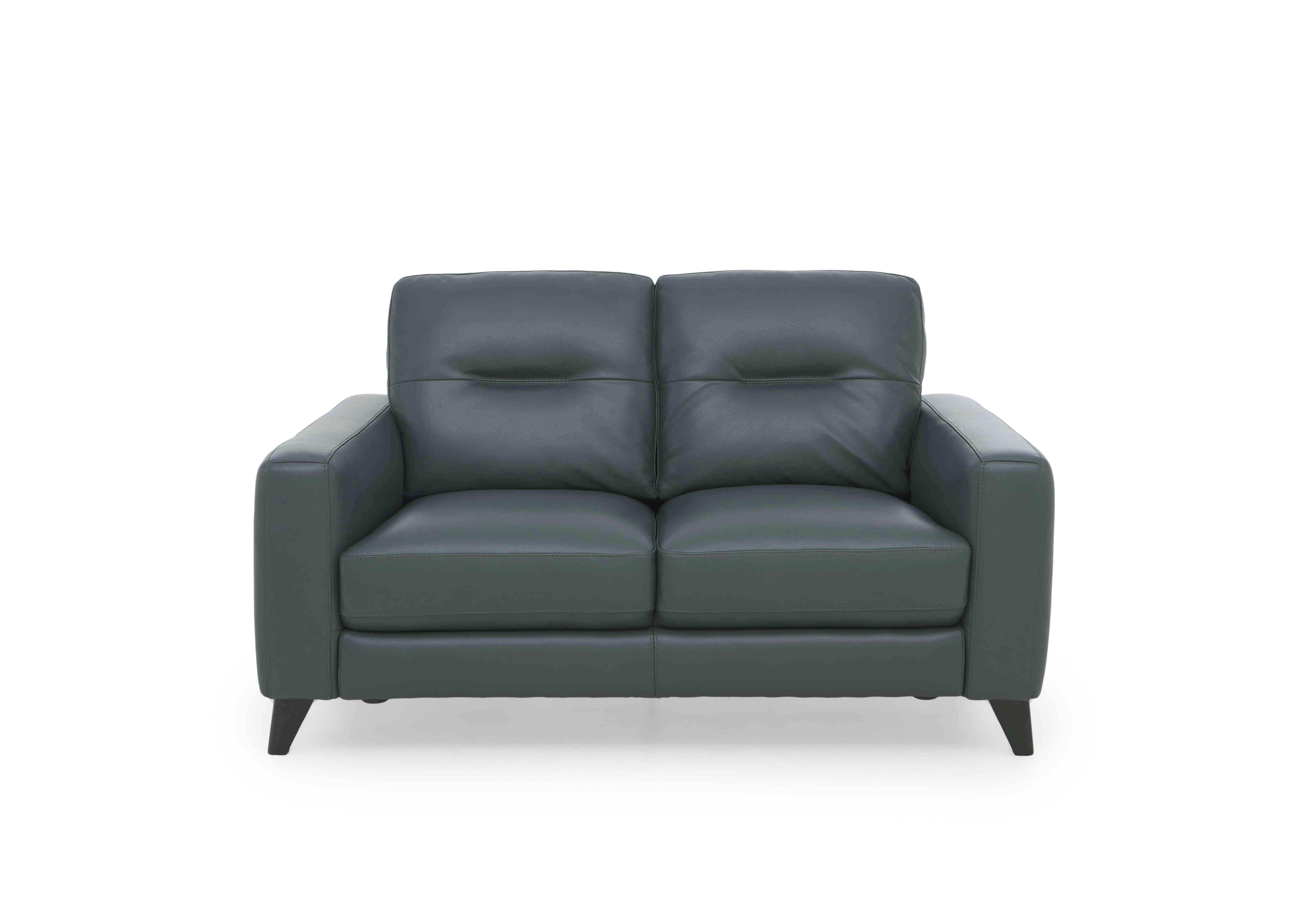 Jules 2 Seater Leather Sofa in Bv-301e Lake Green on Furniture Village