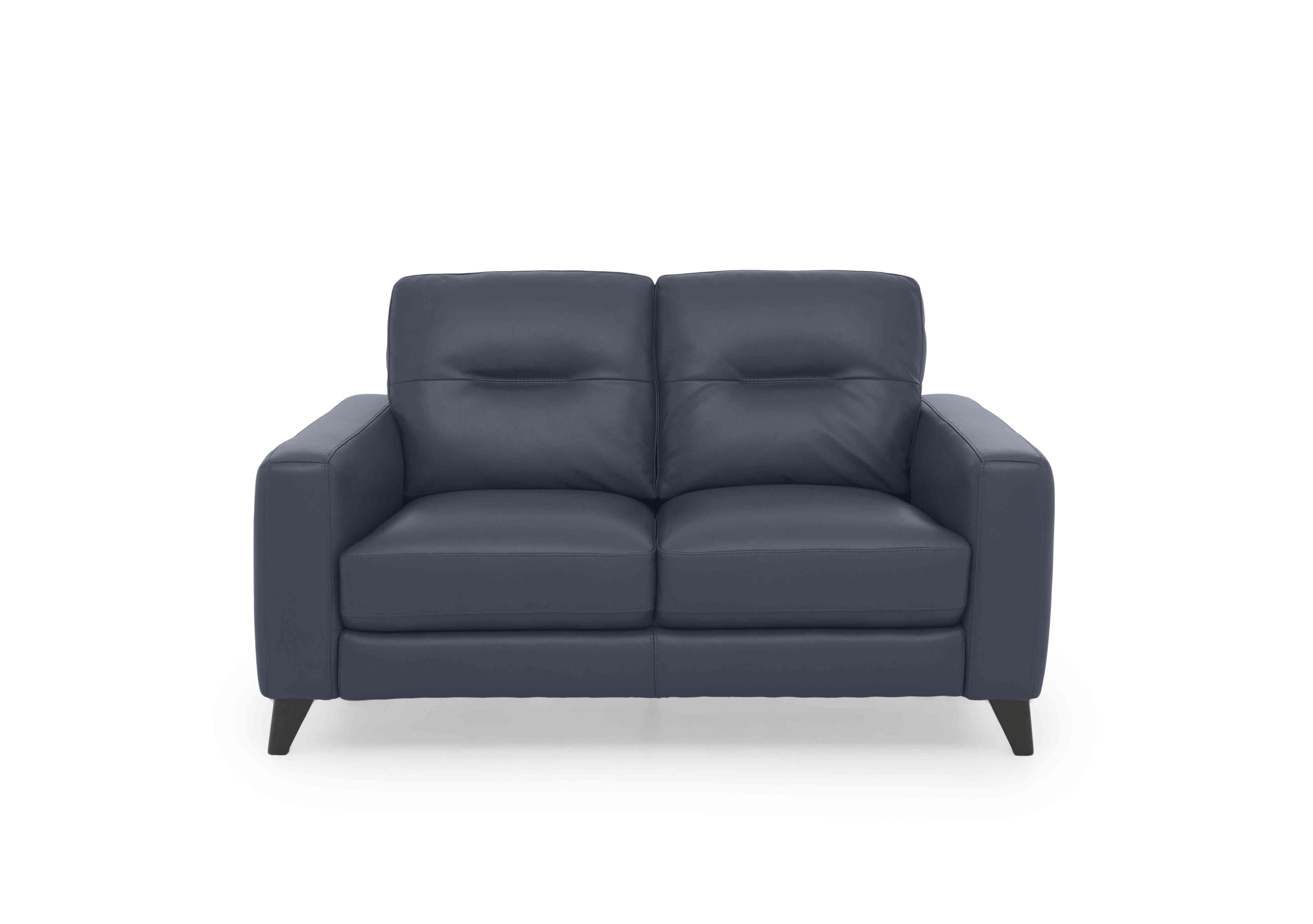 Jules 2 Seater Leather Sofa in Bv-313e Ocean Blue on Furniture Village