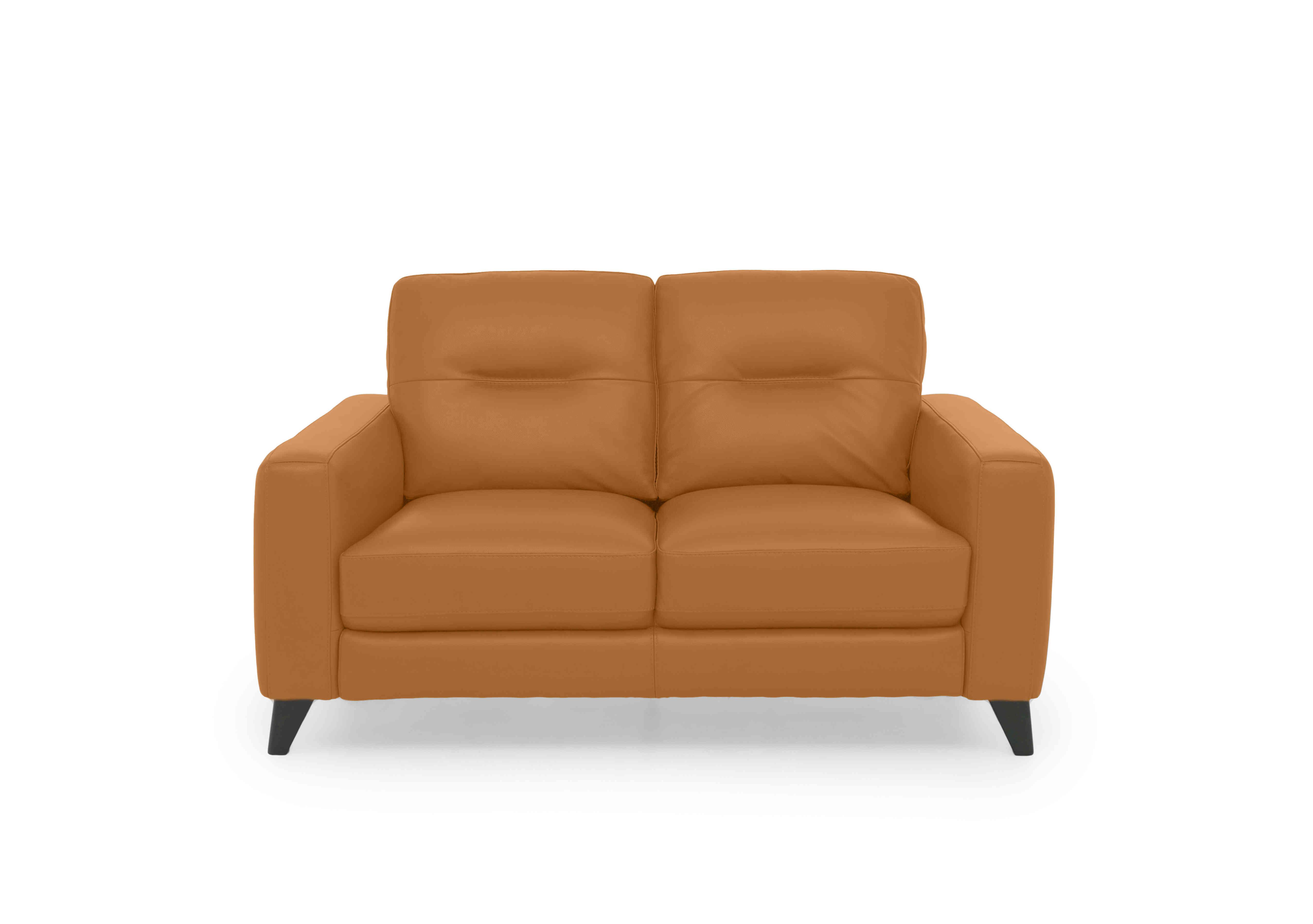 Jules 2 Seater Leather Sofa in Bv-335e Honey Yellow on Furniture Village