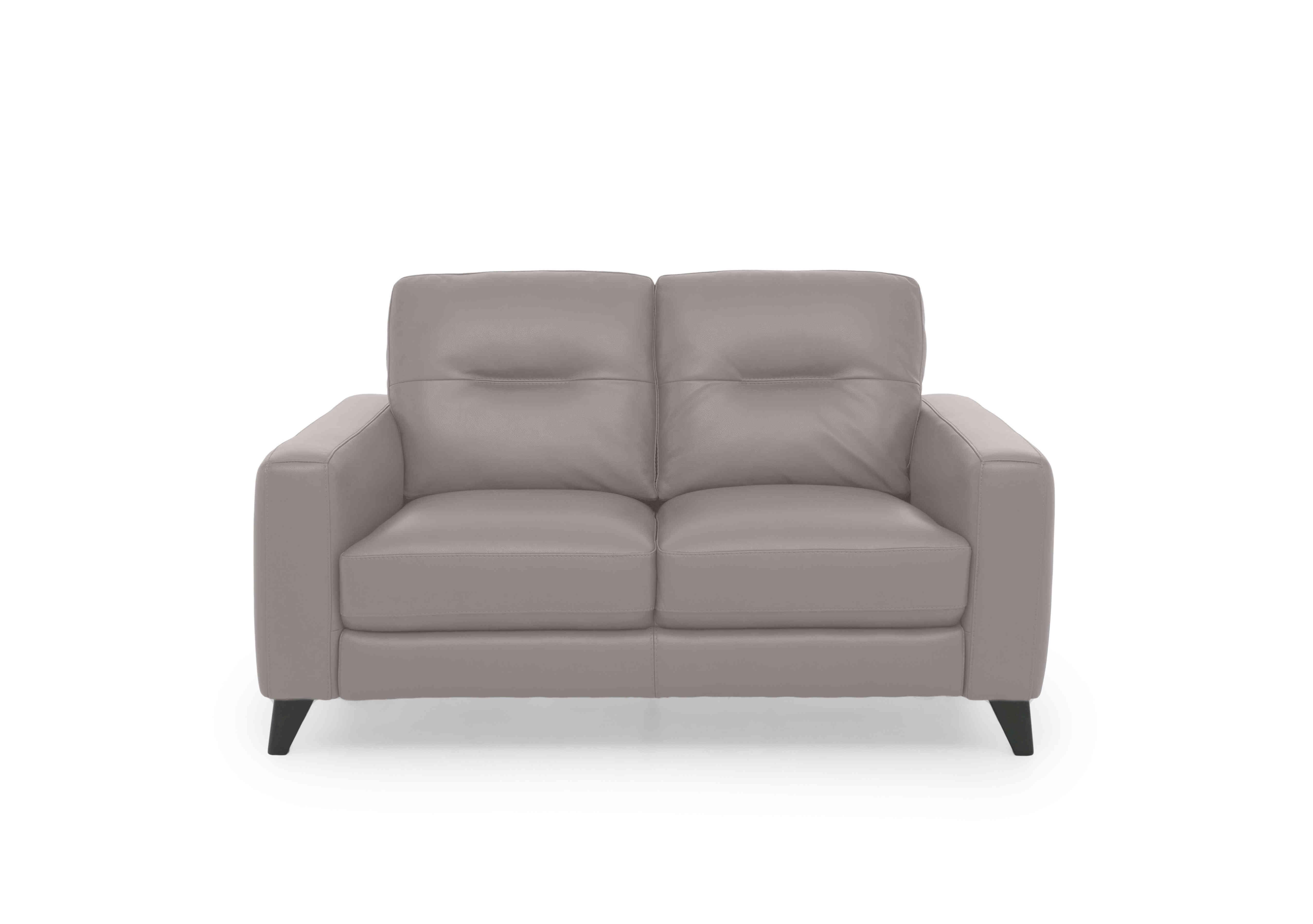 Jules 2 Seater Leather Sofa in Bv-946b Silver Grey on Furniture Village