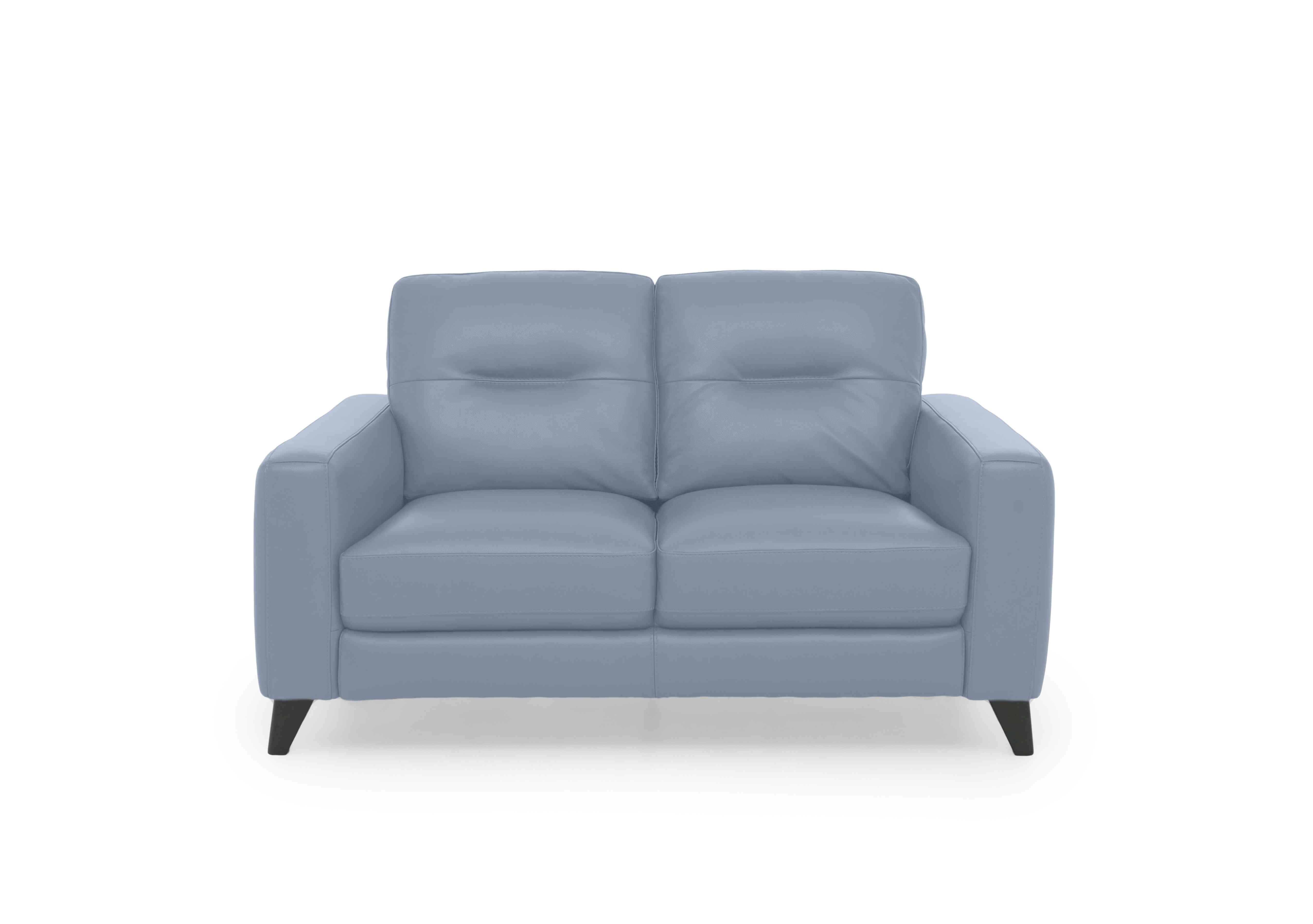 Jules 2 Seater Leather Sofa in Nc-026e Pearl Blue on Furniture Village