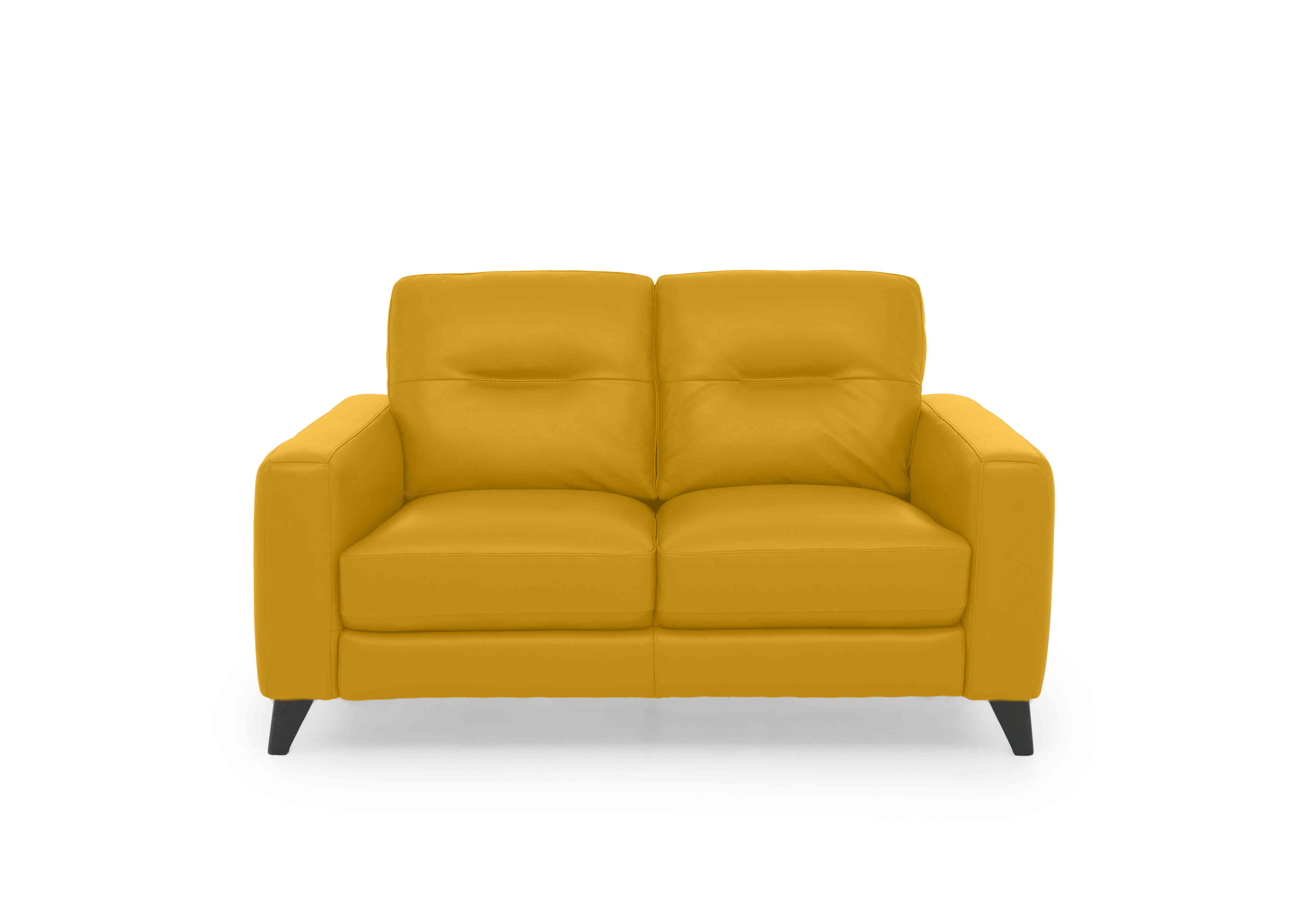 Jules 2 Seater Leather Sofa in Nc-303e Sunflower on Furniture Village