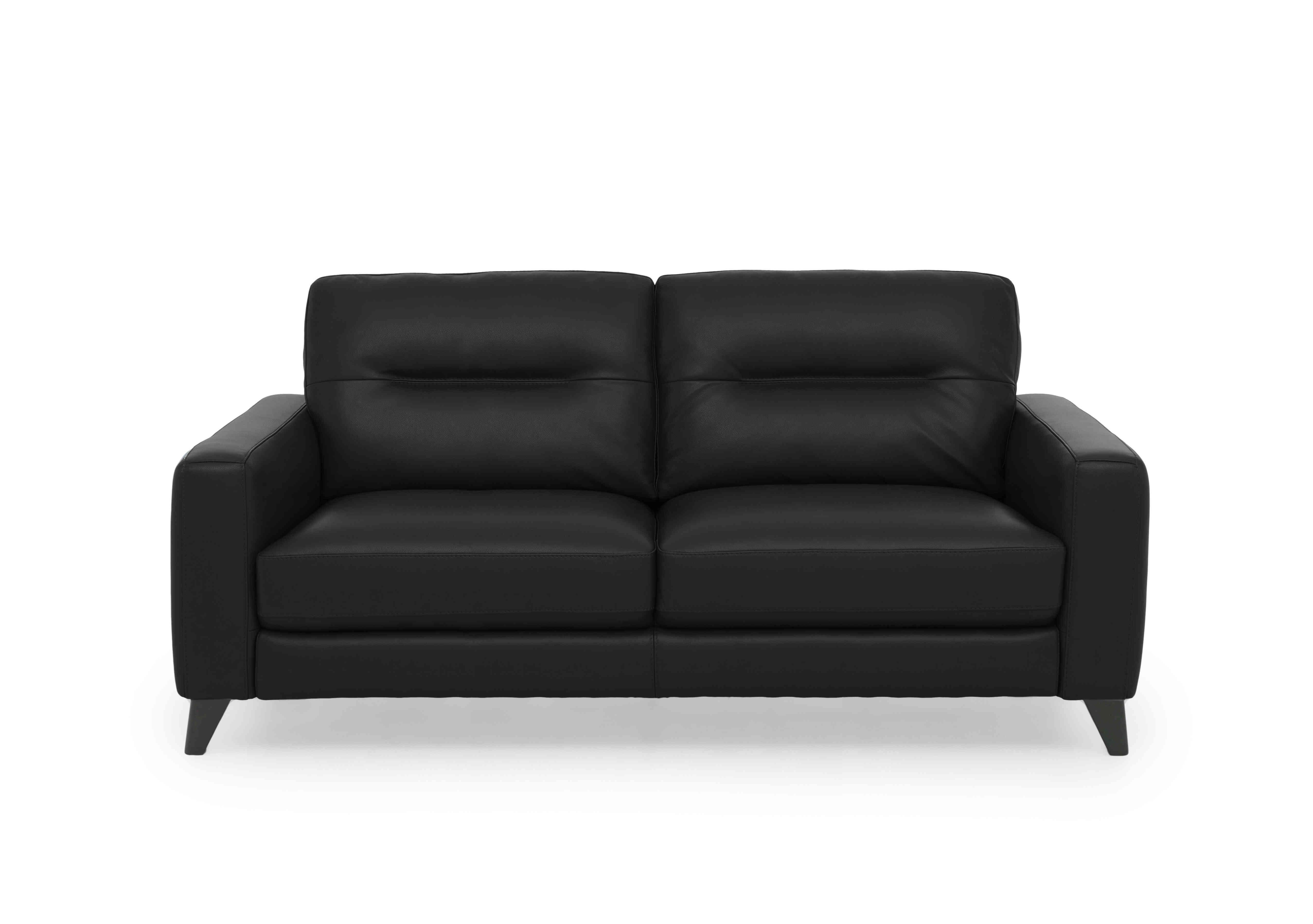 Jules 3 Seater Leather Sofa in An-671b Black on Furniture Village