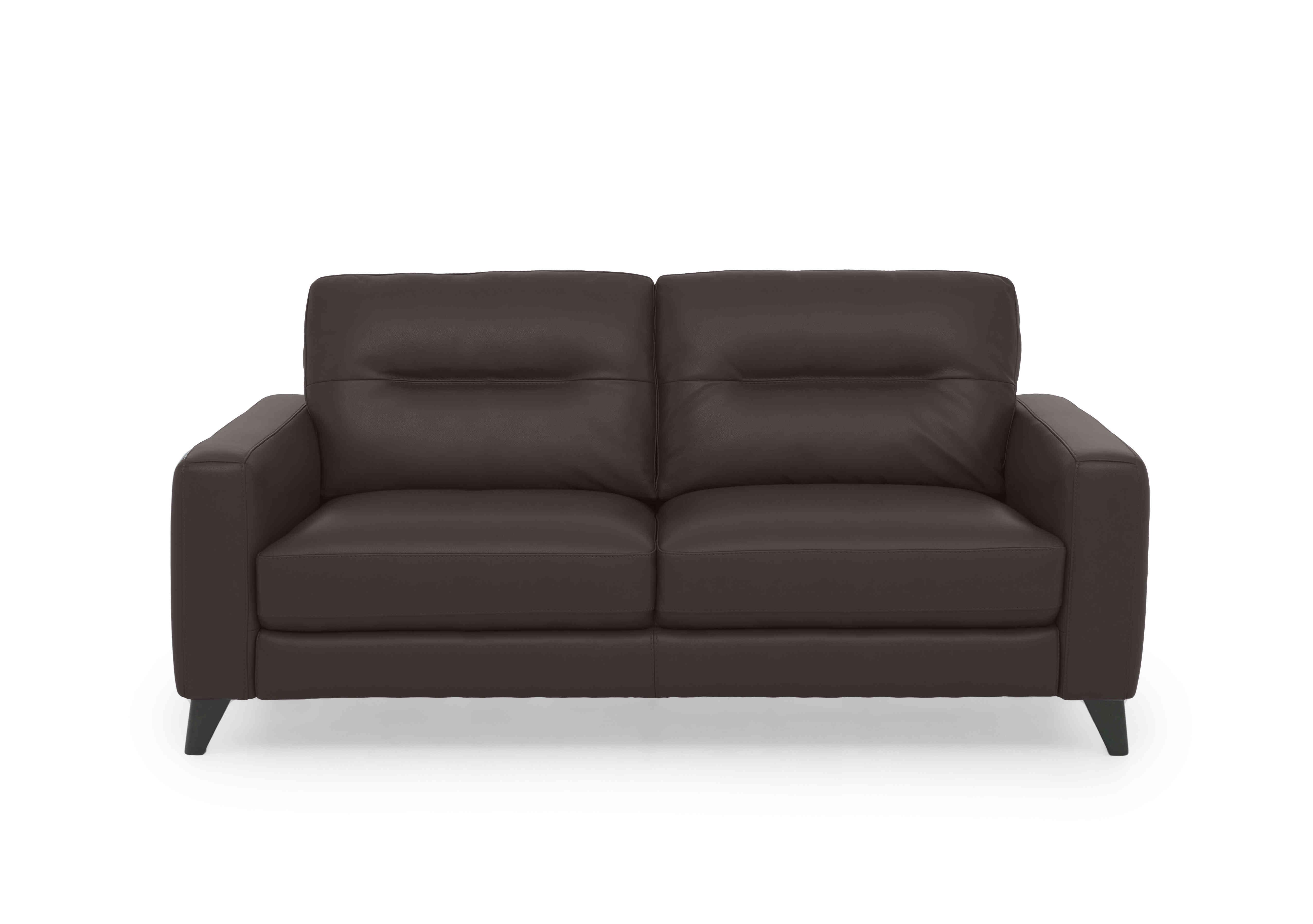 Jules 3 Seater Leather Sofa in An-727b Dark Brown on Furniture Village