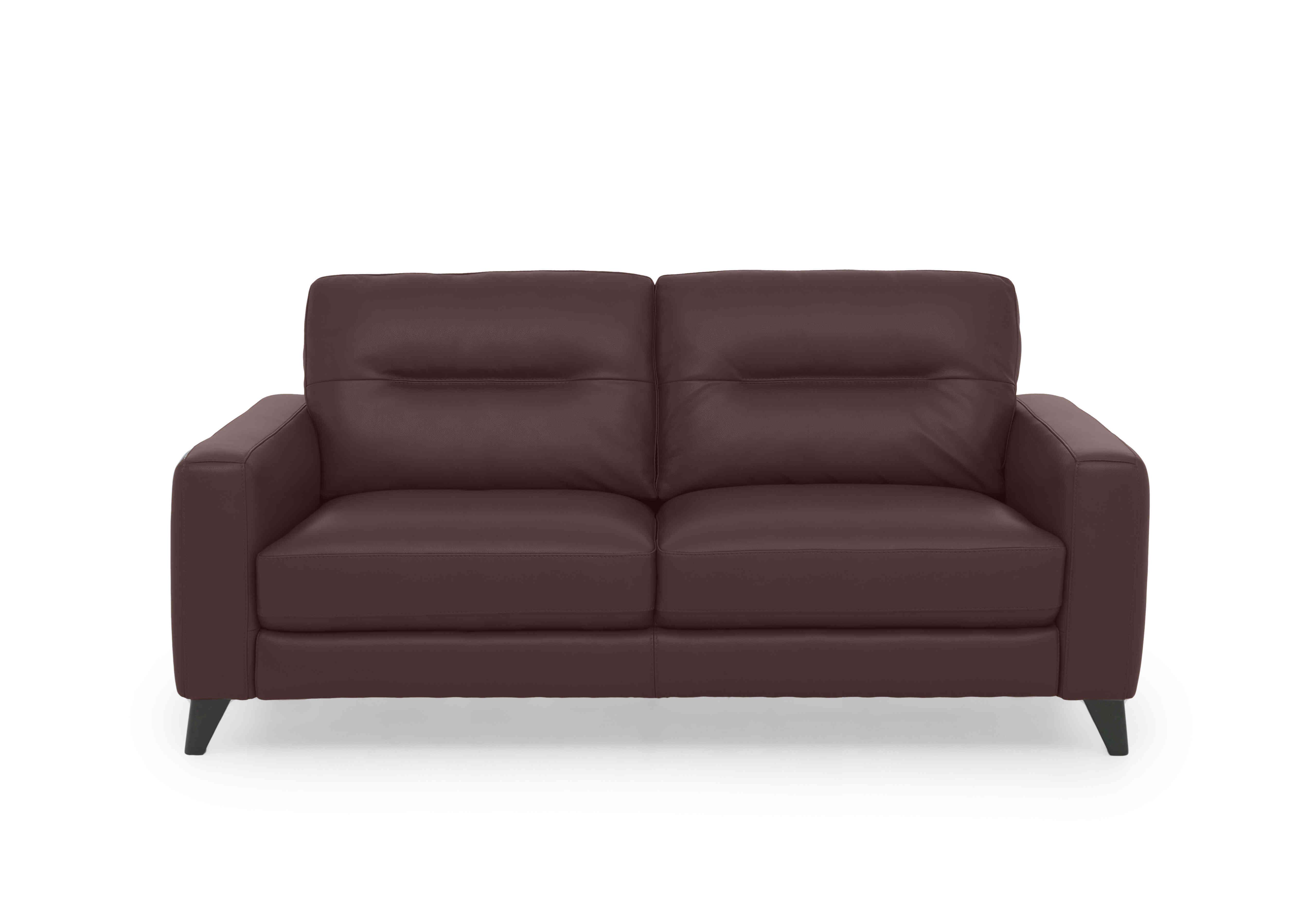 Jules 3 Seater Leather Sofa in An-751b Burgundy on Furniture Village