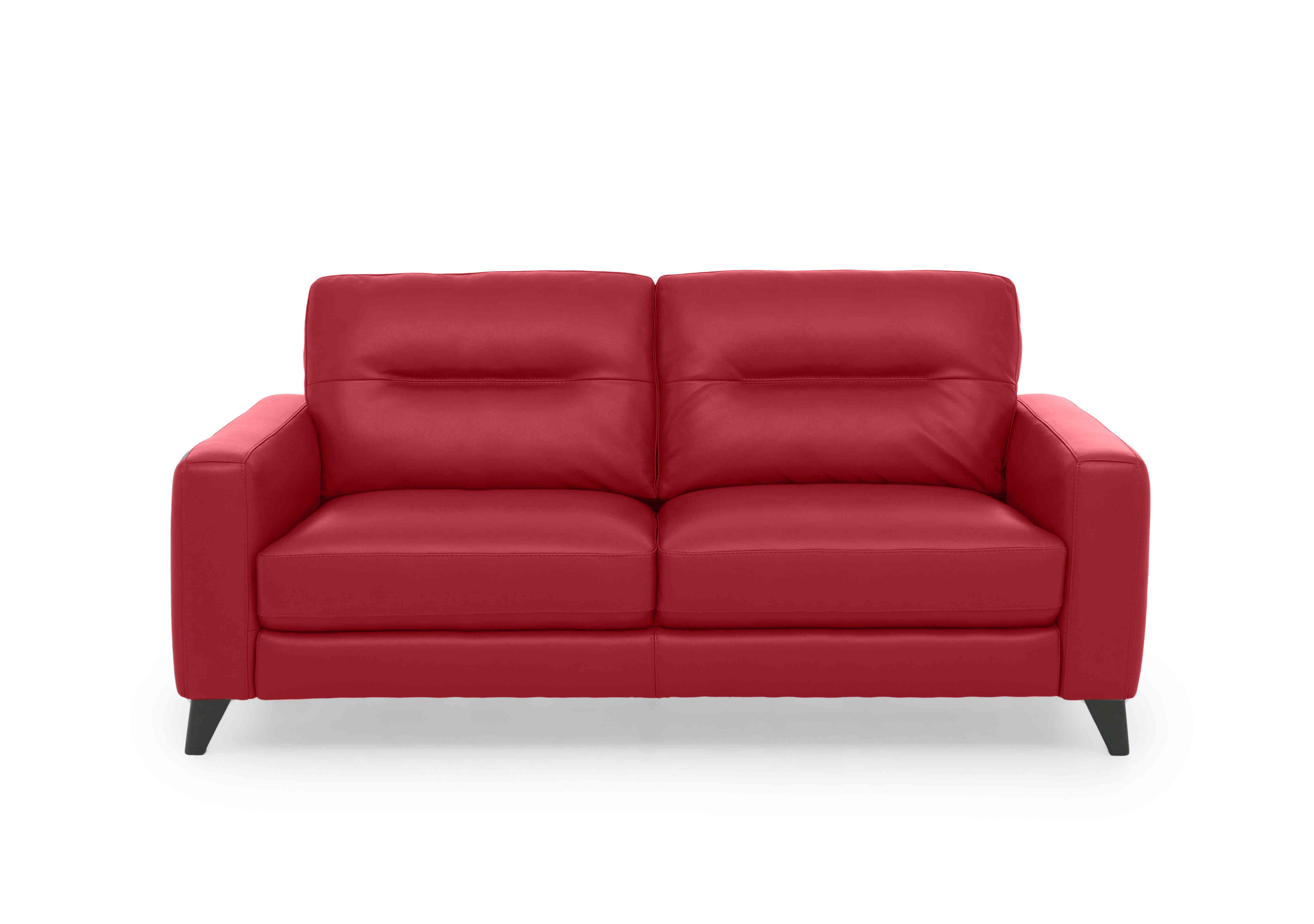 Jules 3 Seater Leather Sofa in Bv-0008 Pure Red on Furniture Village