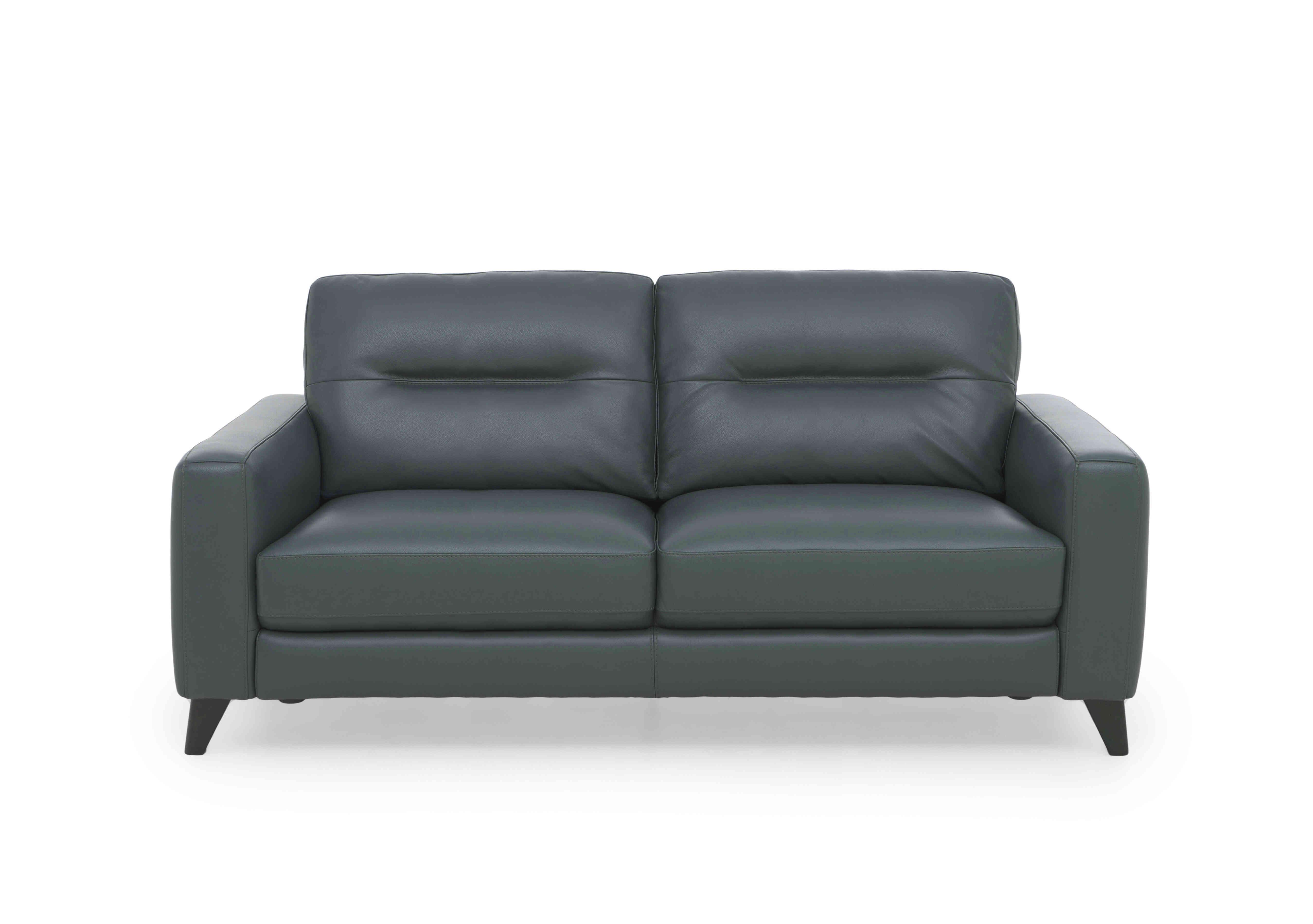 Jules 3 Seater Leather Sofa in Bv-301e Lake Green on Furniture Village