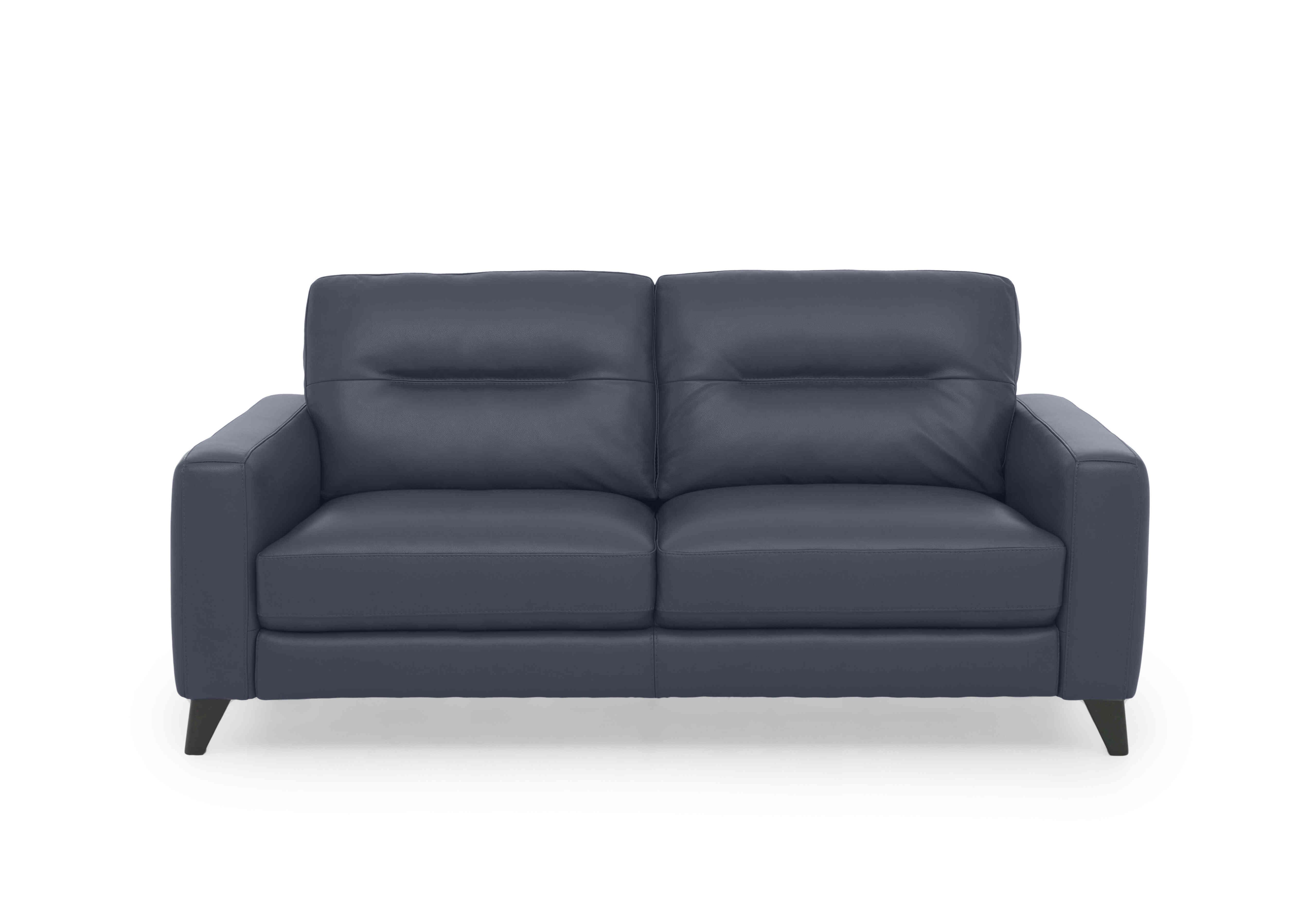 Jules 3 Seater Leather Sofa in Bv-313e Ocean Blue on Furniture Village