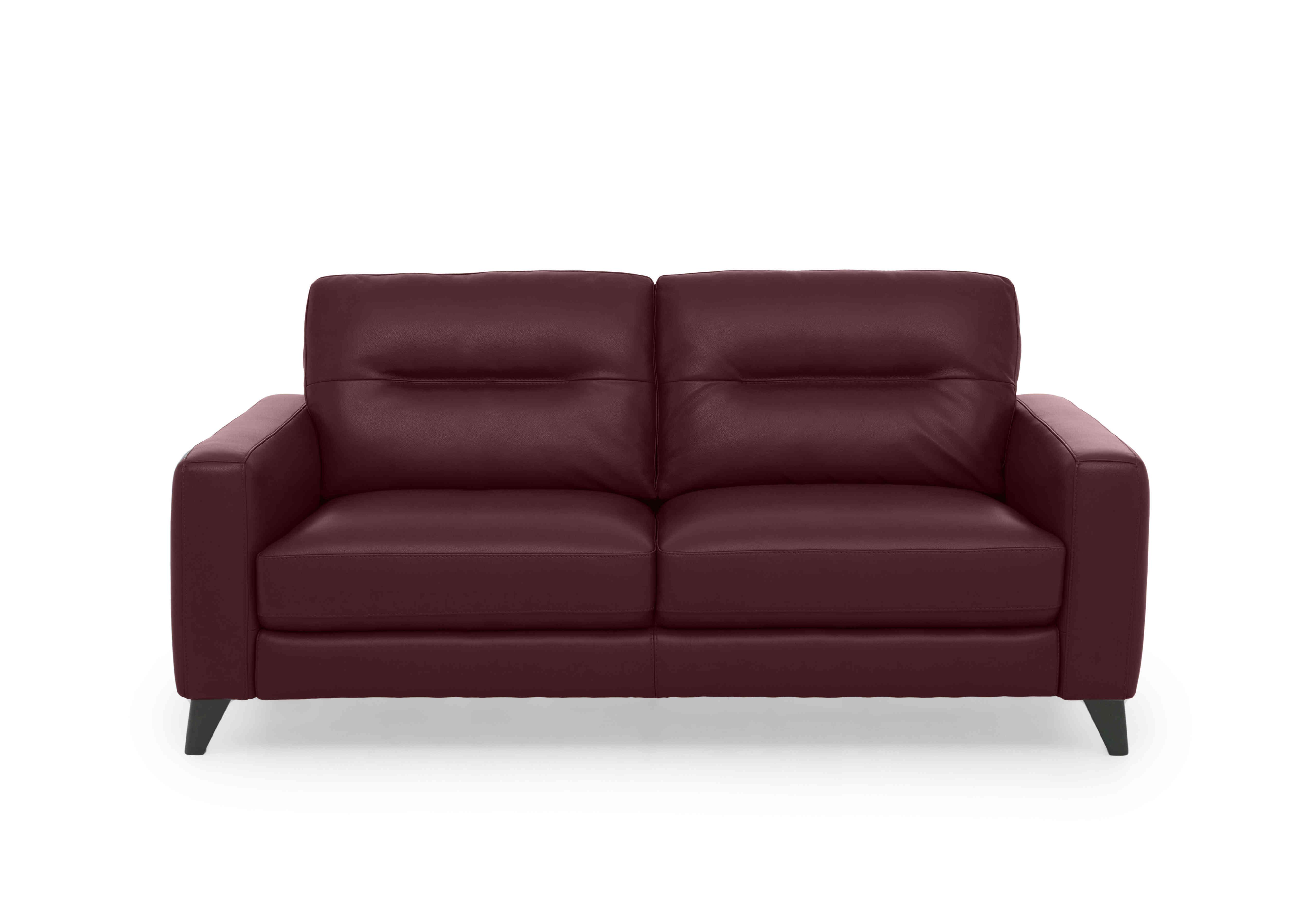 Jules 3 Seater Leather Sofa in Nc-035c Deep Red on Furniture Village