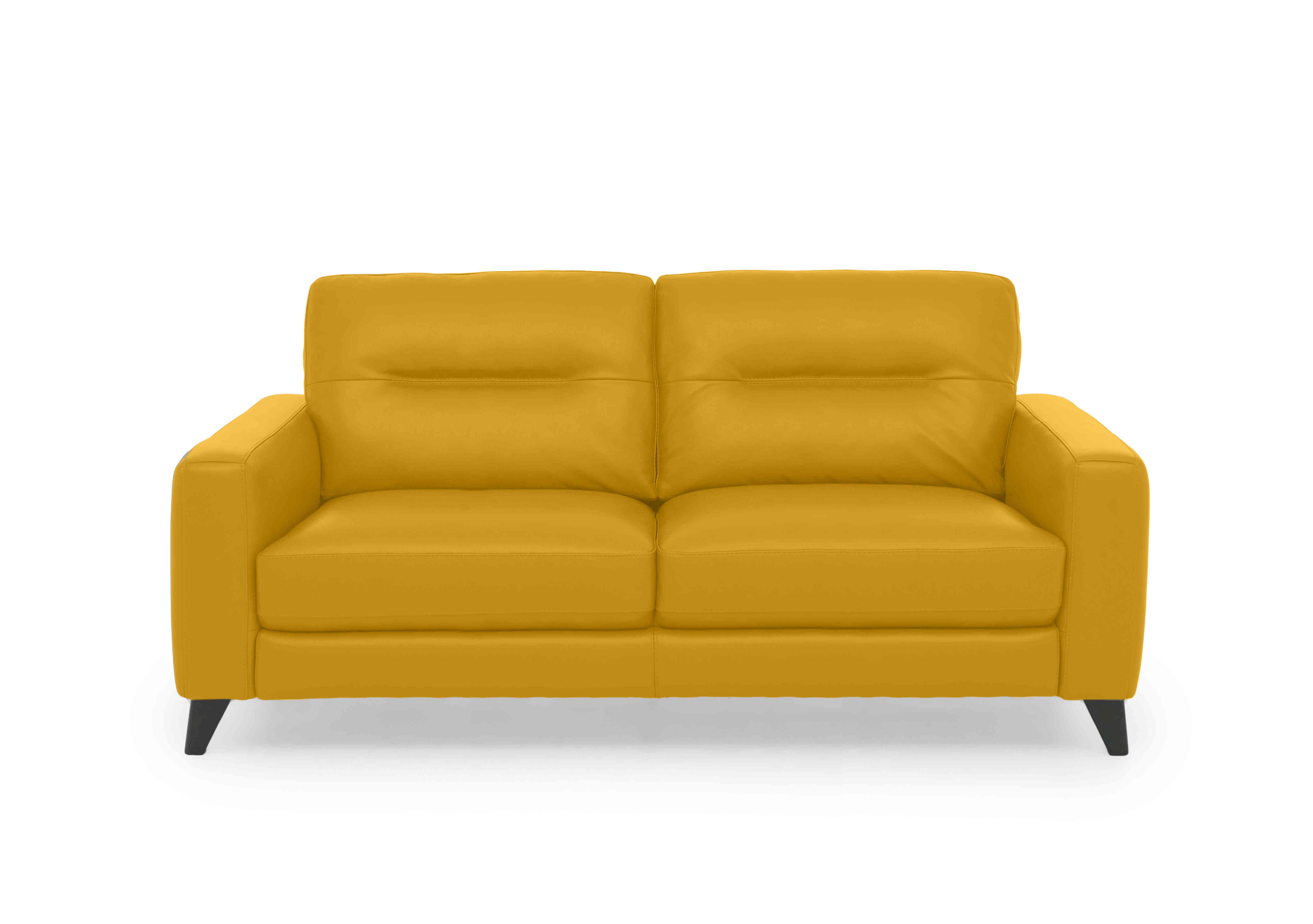 Jules 3 Seater Leather Sofa in Nc-303e Sunflower on Furniture Village