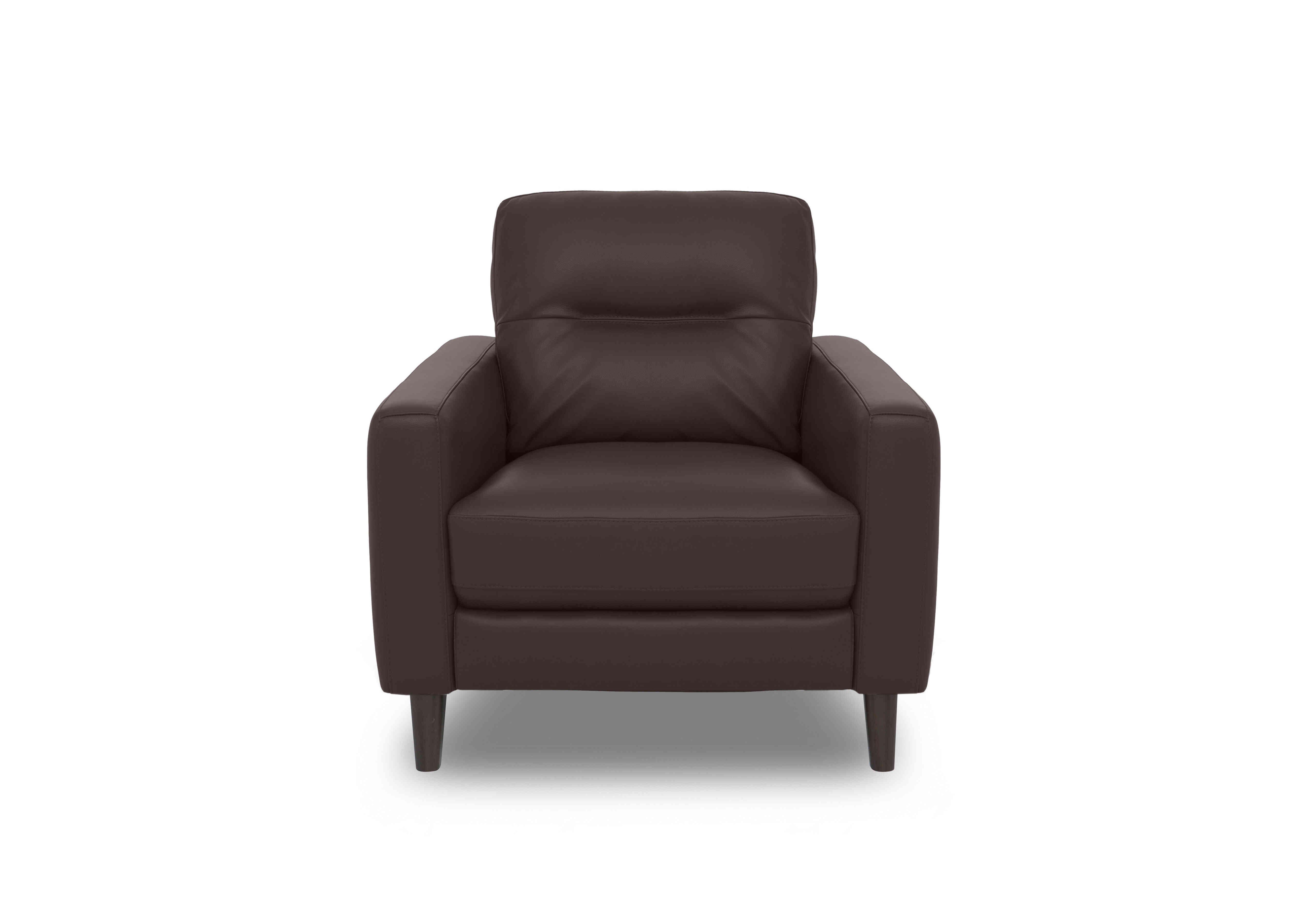 Jules Leather Chair in An-727b Dark Brown on Furniture Village